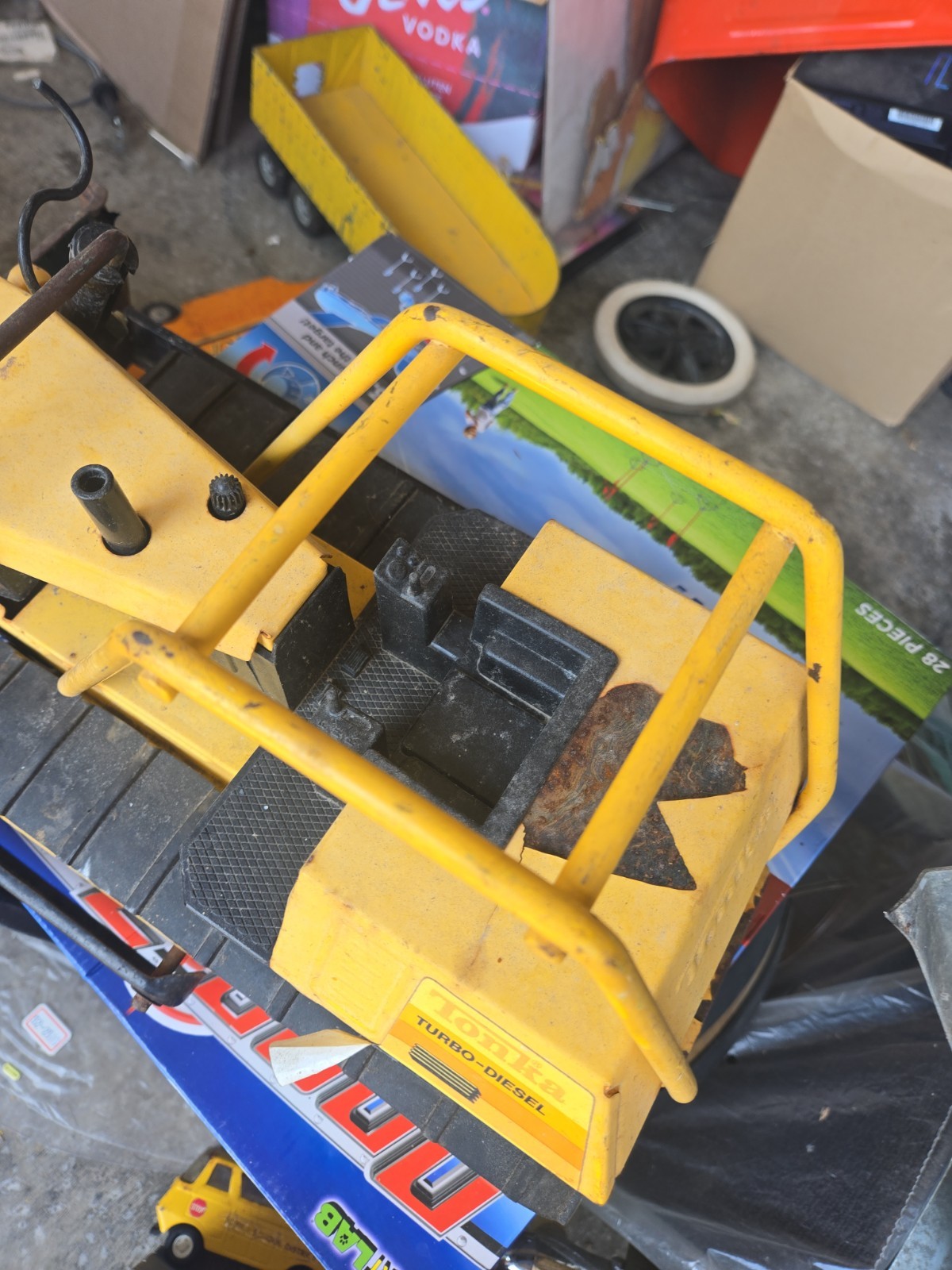 Vintage 1970s 80s Tonka T-9 Bulldozer Construction Toy Pressed Steel