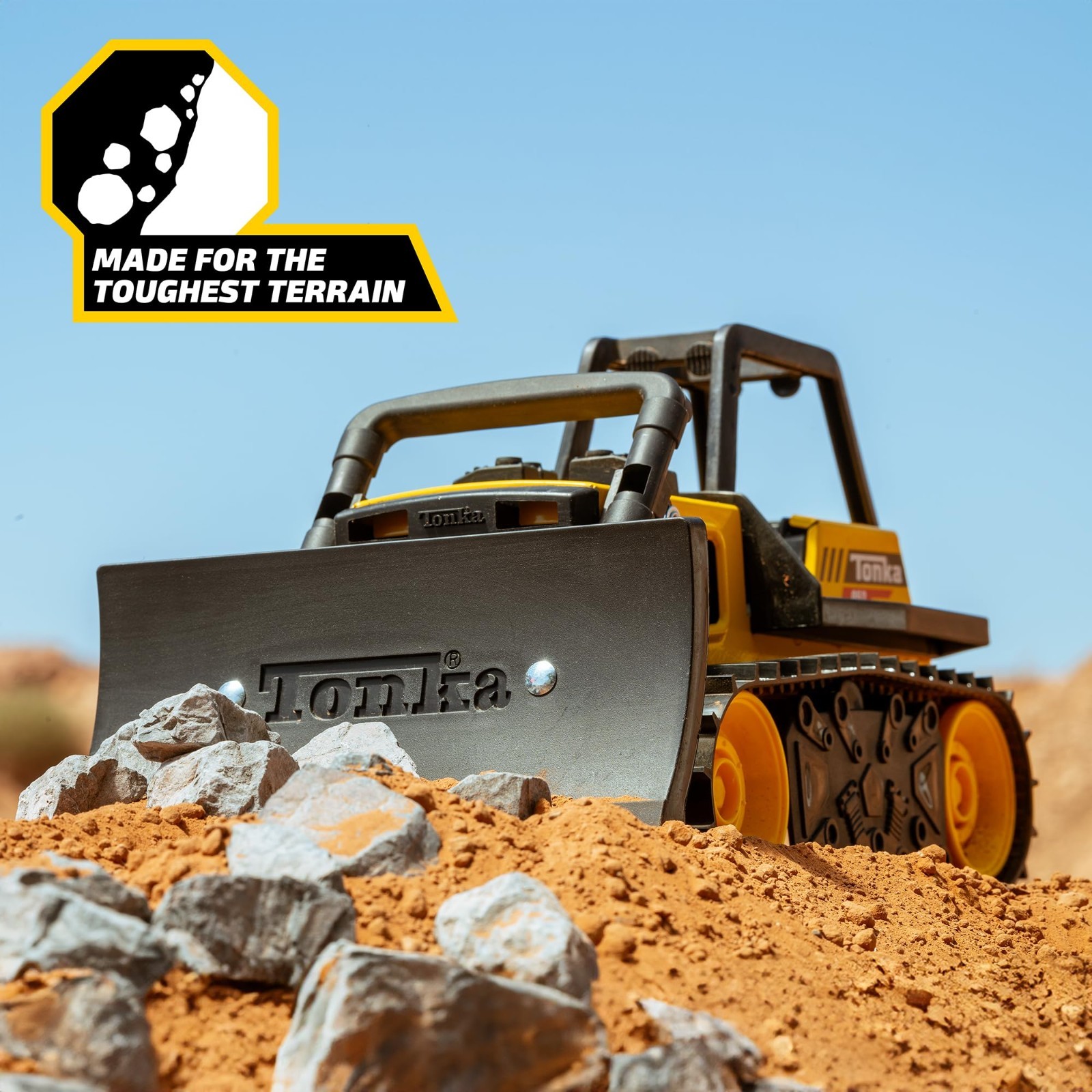 Steel Bulldozer Toy Truck – Durable Plastic & Metal, Yellow Construction Vehicle