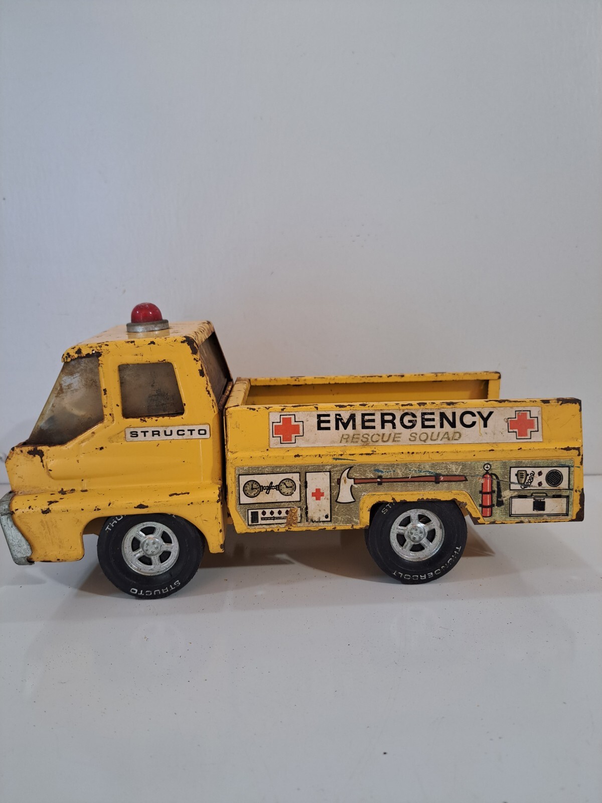 Vintage Pressed Metal Structo Emergency Rescue Squad Truck (Restoration Piece)