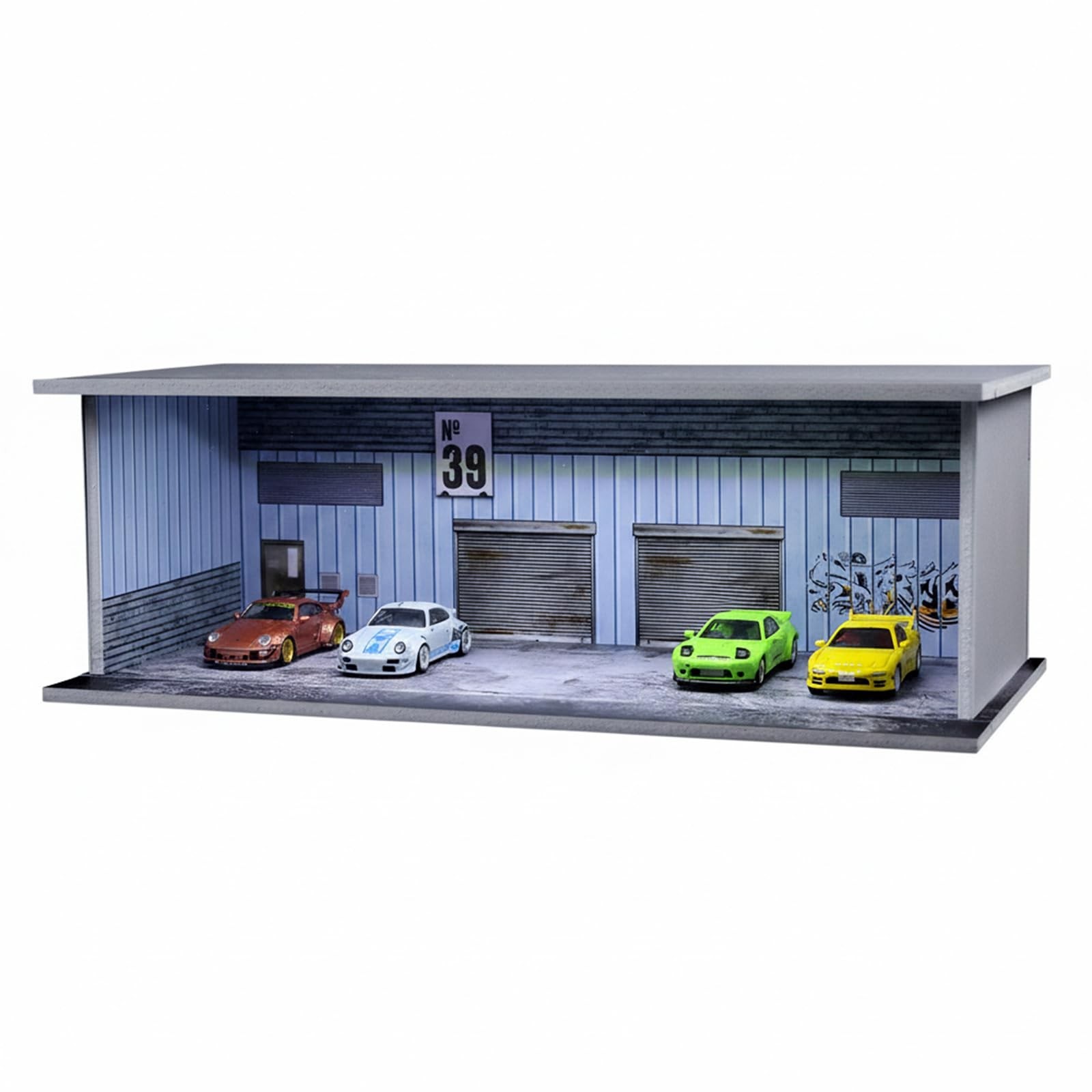 1:64 Scale Diecast Car Display Case with LED Light & Dustproof Acrylic Door -…