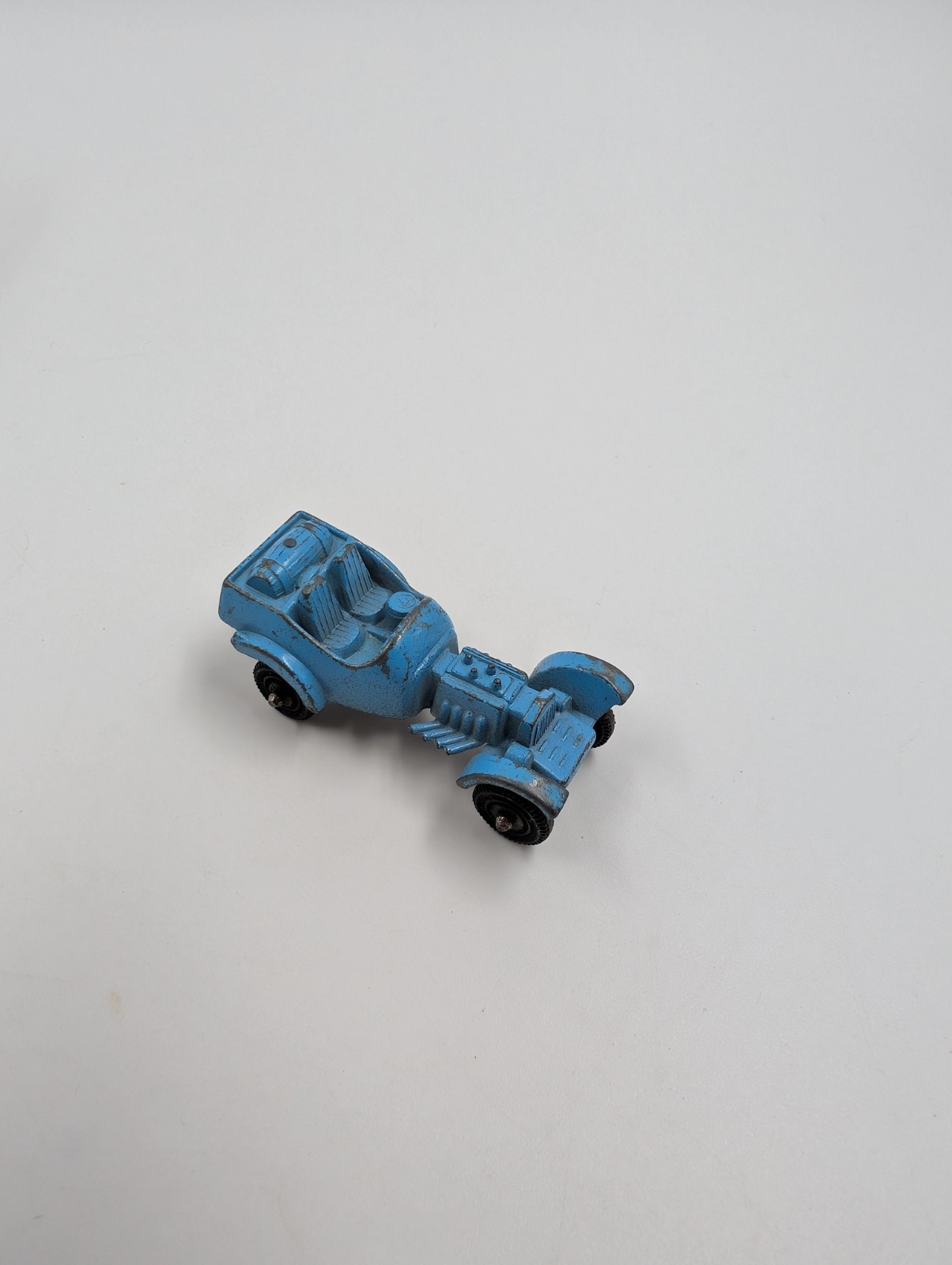 VINTAGE TOOTSIE TOY USA – FORD V8 RAT ROD with BARREL TANK – SKY BLUE CHICAGO IL