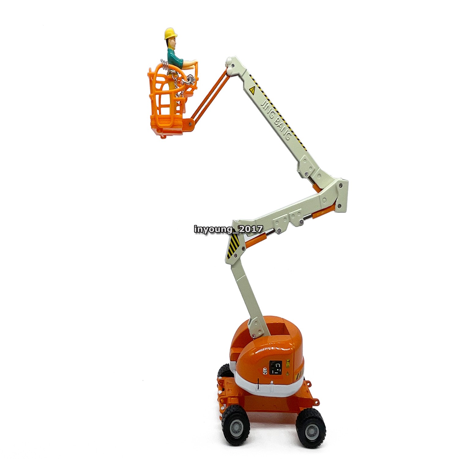 Aerial Work Platform Truck Model Toy Metal Diecast Construction Equipment Orange