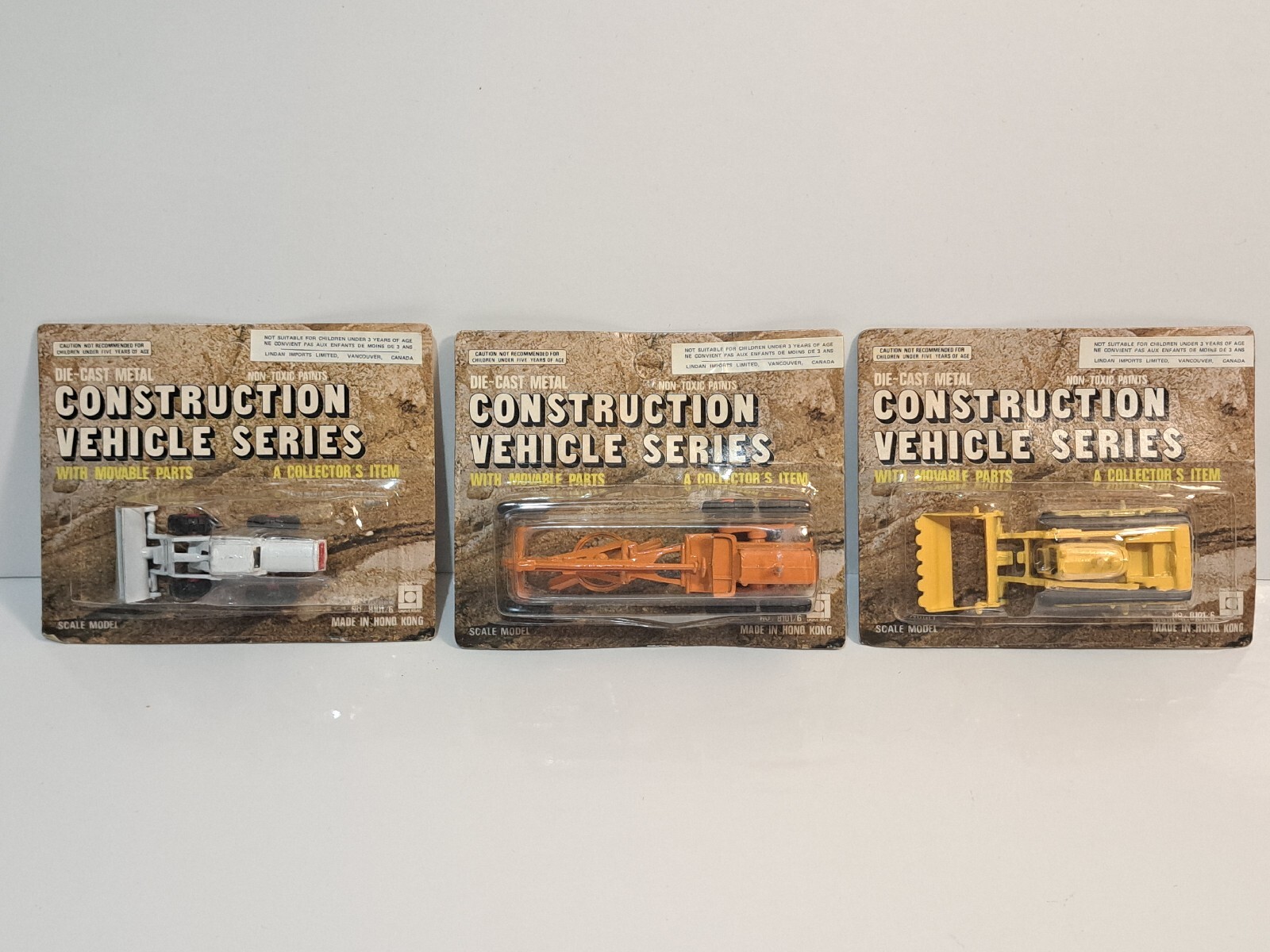 Vintage Construction Vehicle Series Complete Set of 6 Bulldozer Dump Trucks HK
