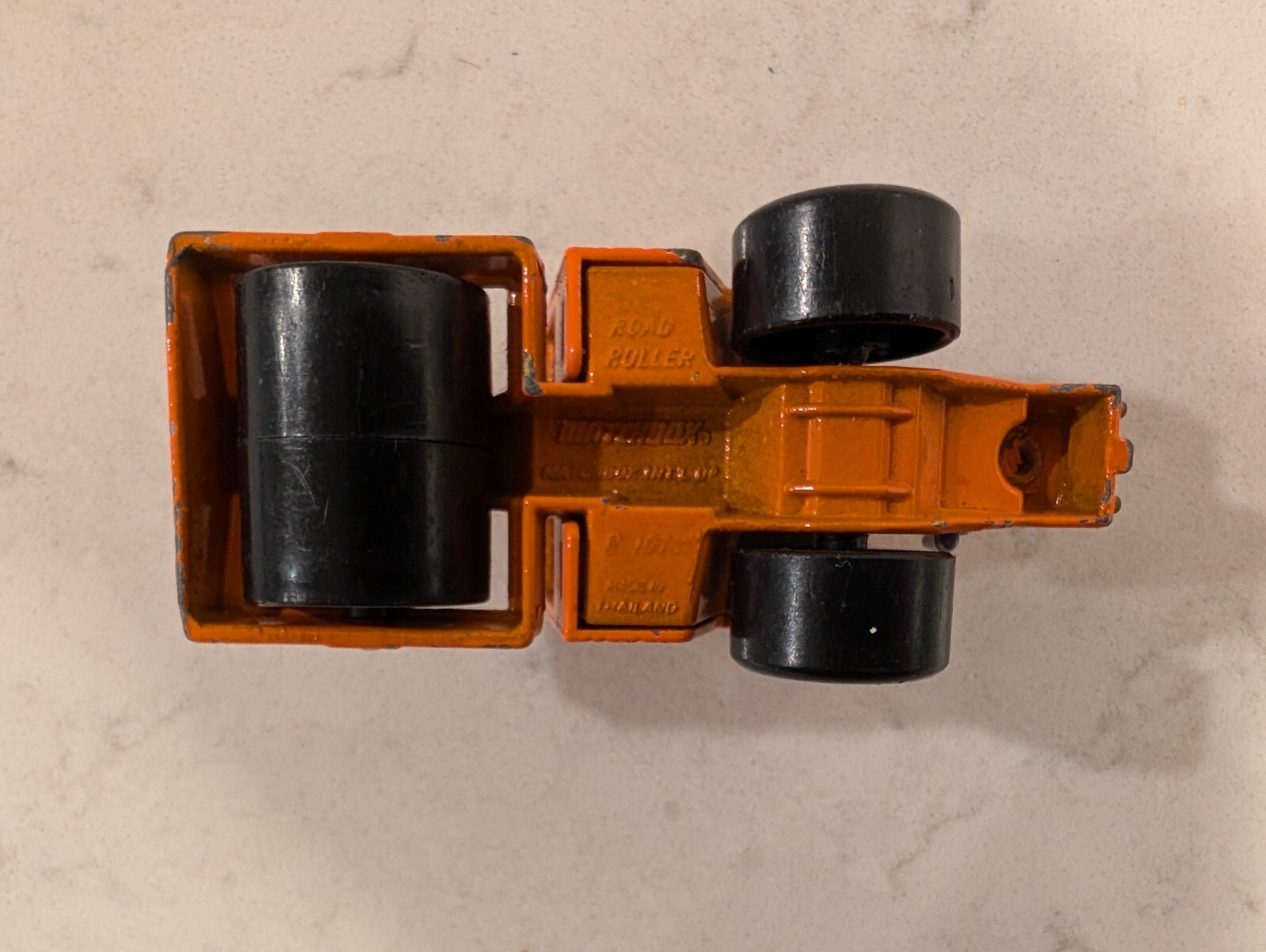 Vintage 1991 Matchbox Road Roller 1:76 MI772 orange & blue stripes 1-75 Series