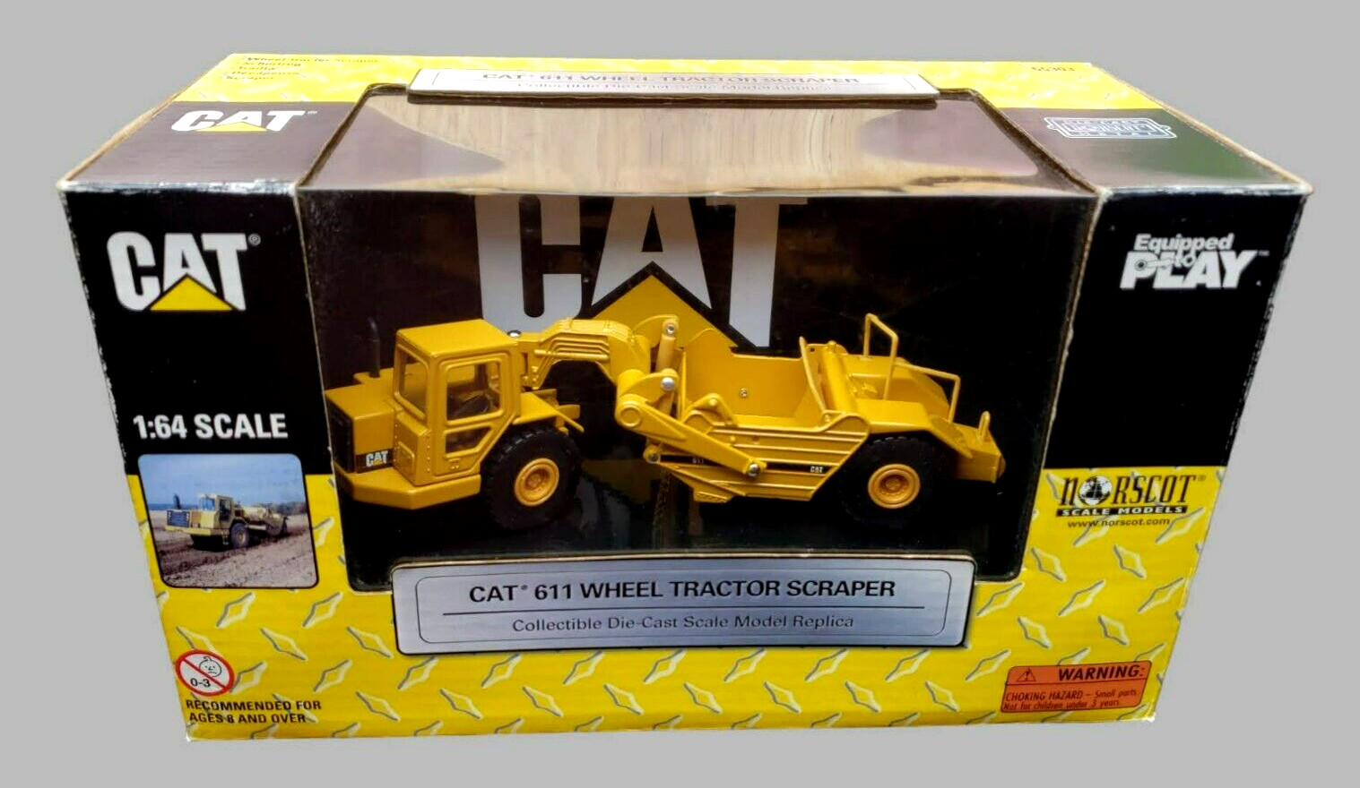 VTG. 2005 NORSCOST CATERPILLAR CAT 611 WHEEL TRACTOR SCRAPER Yellow 1:64 55303