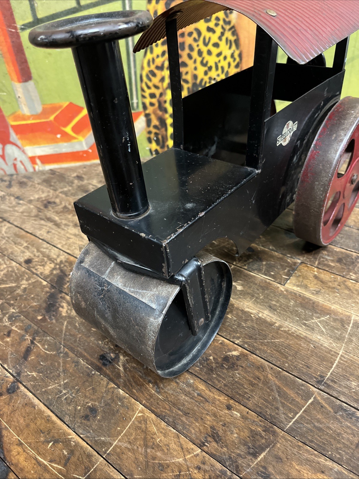 VINTAGE C. 1920 STEELCRAFT RIDE ON STEAM ROLLER CONSTRUCTION KEYSTONE WYANDOTTE