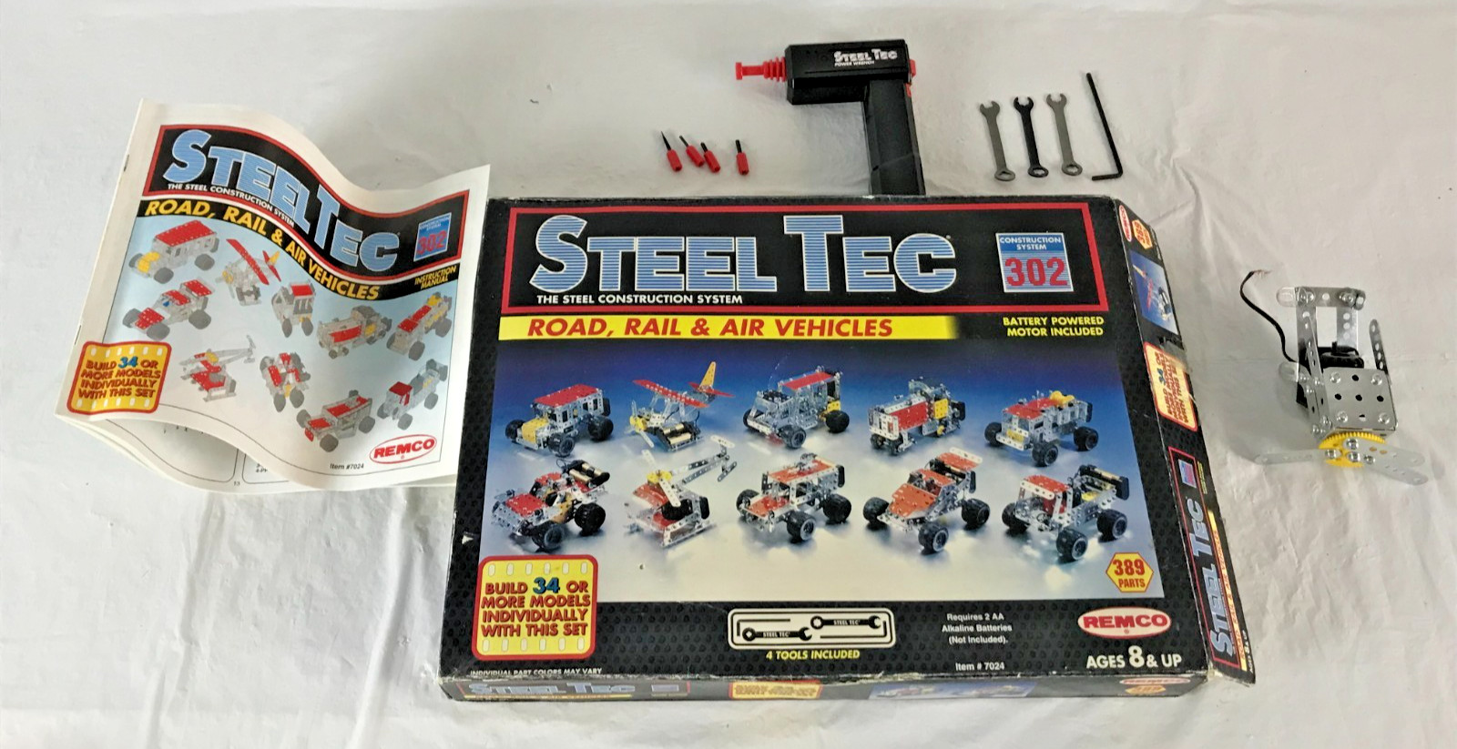 Remco Steel Tec #7024 Road, Rail & Air Vehicles 389 Parts Steel Construction Sys