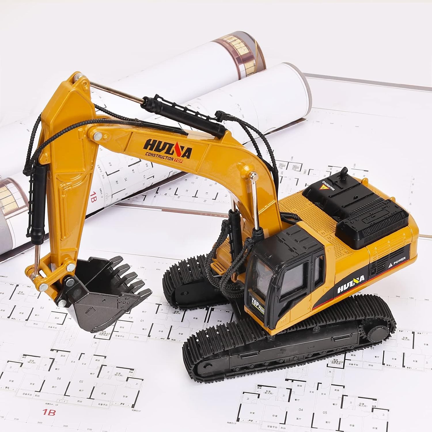 1/40 Scale Metal Diecast Excavator Construction Equipment Toy Digger Trucks