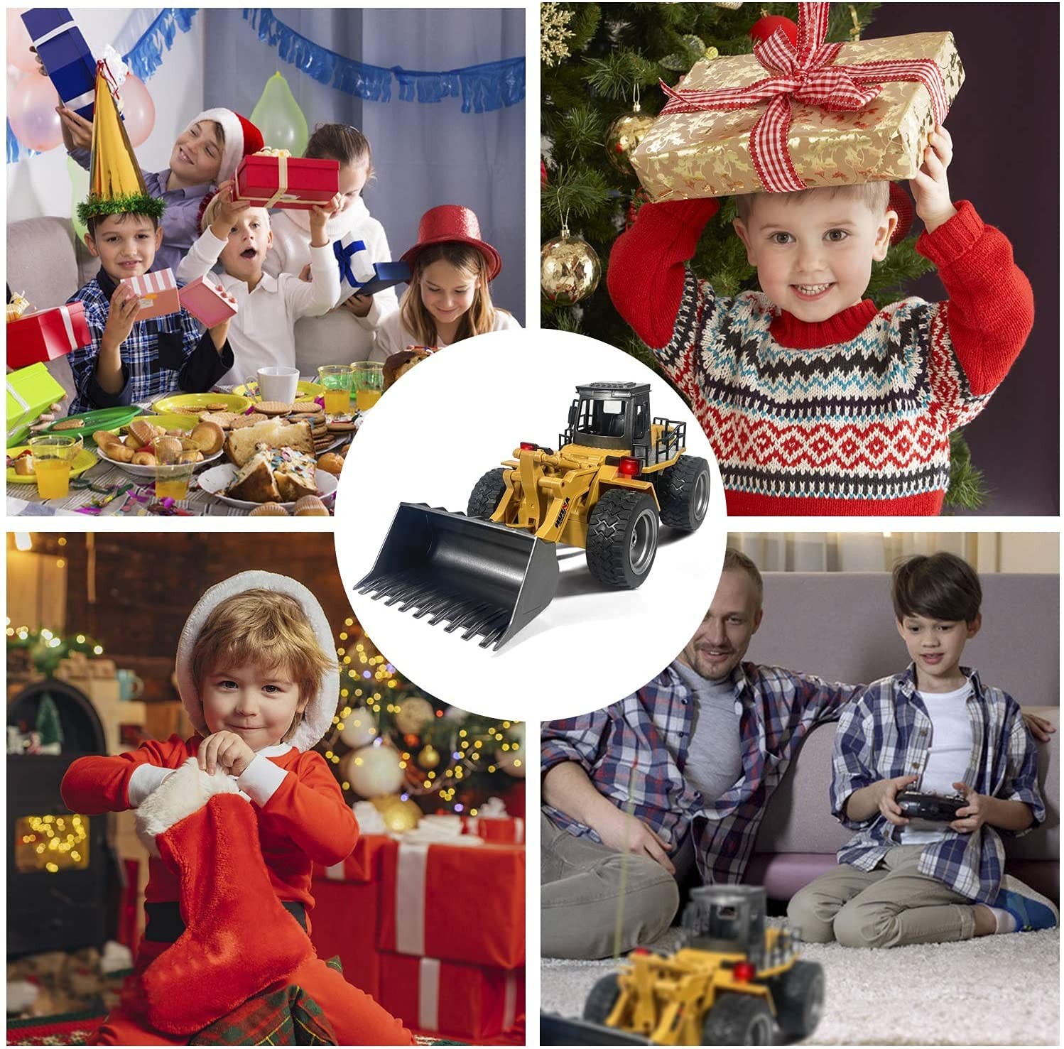Remote Control Bulldozer Truck, 1/18 Scale RC Metal Rc Front Loader 4WD Const…