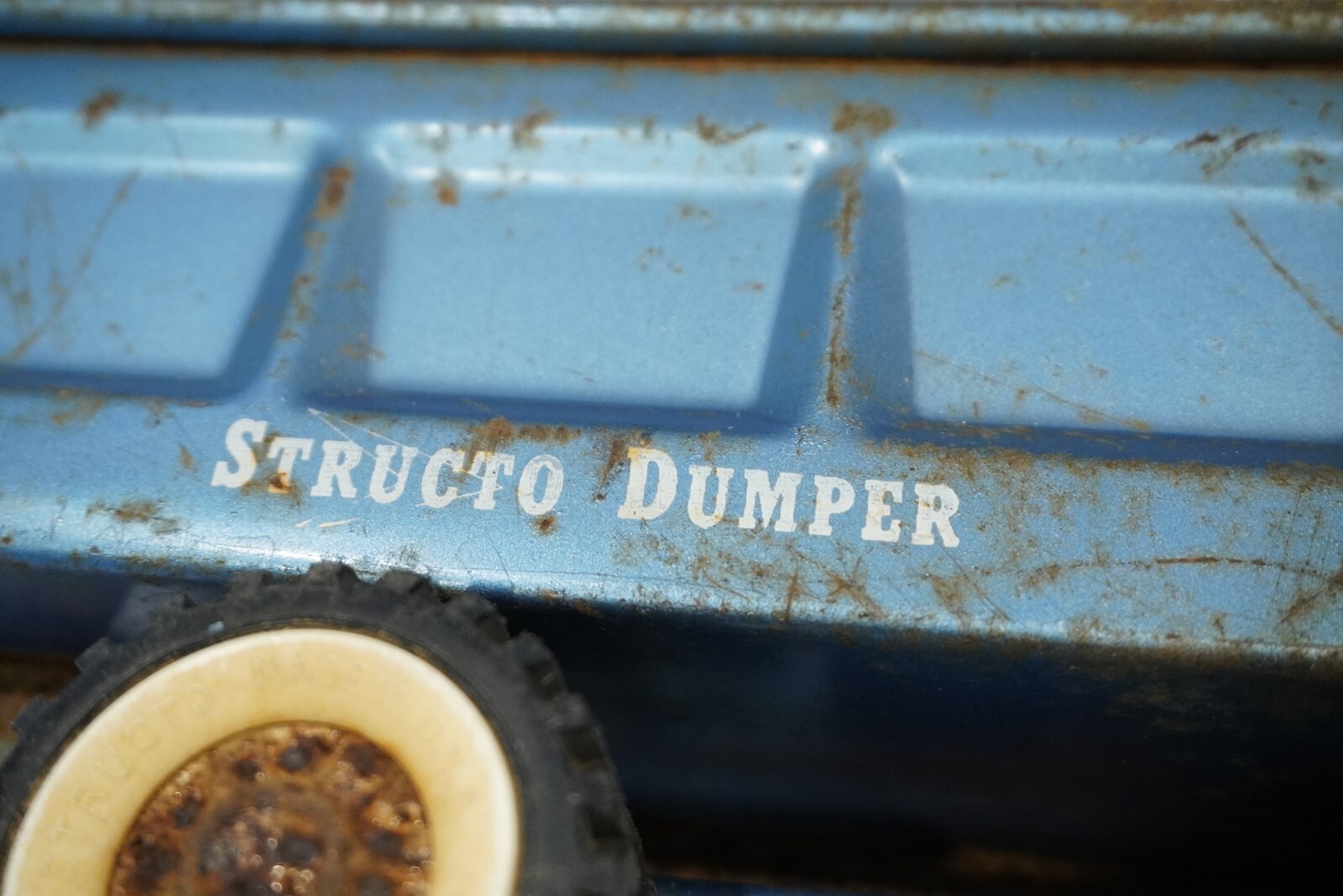 VTG Blue Structo Dumper – Pressed Steel Toy Dump Truck RARE HARD TO FIND e12