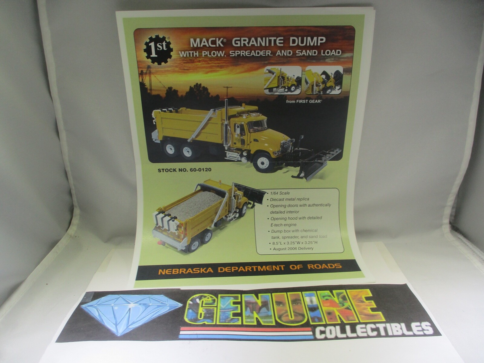 First Gear MACK GRANITE+PLOW+SPREADER+SAND LOAD Order Form in Color #60-0120