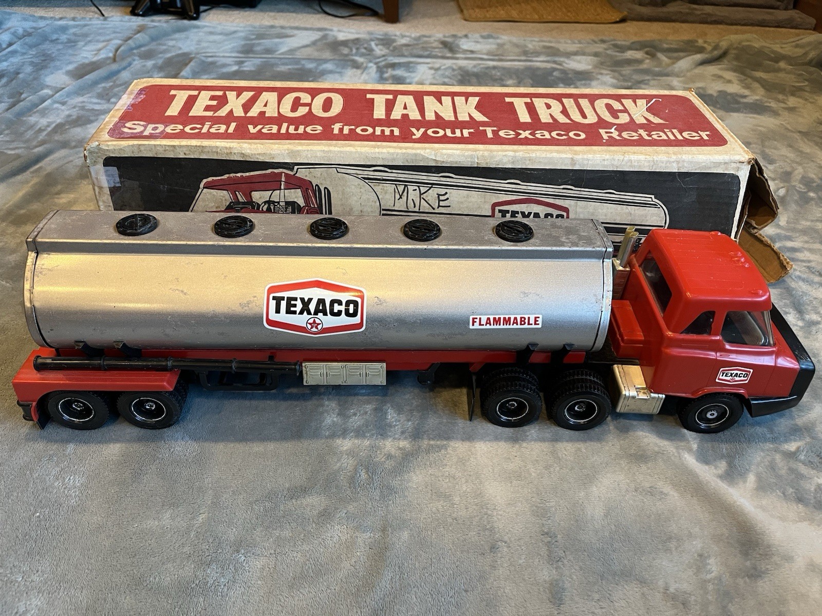 Vintage ‘70s Plastic Steel Texaco Gas Oil Tanker Toy Truck By Republic Tools USA