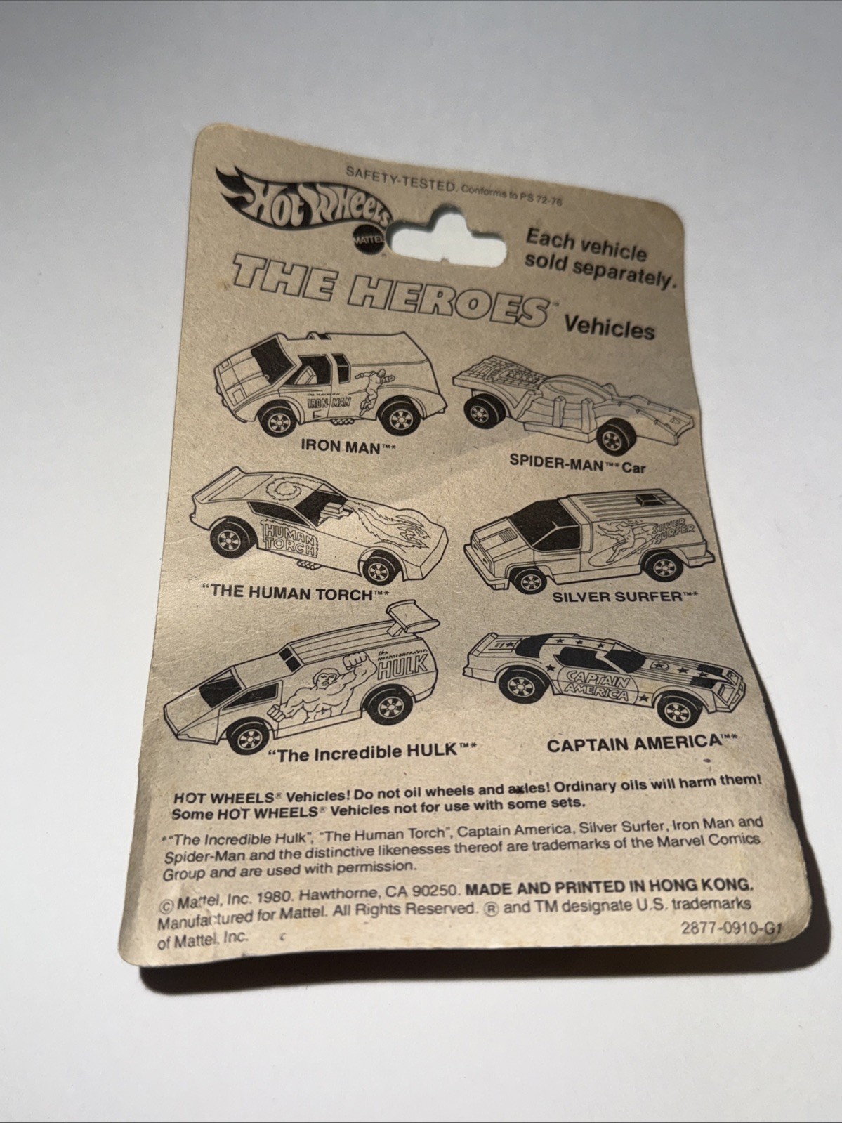 Hot Wheels Carded 1980 Spider-Man Car The Heroes New Unopened Yellow Card 2877