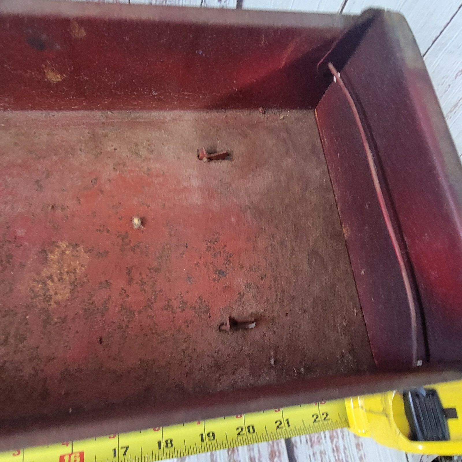 Vintage structo? 1920 or 30 very old pressed steel dump truck 24″ long no hood