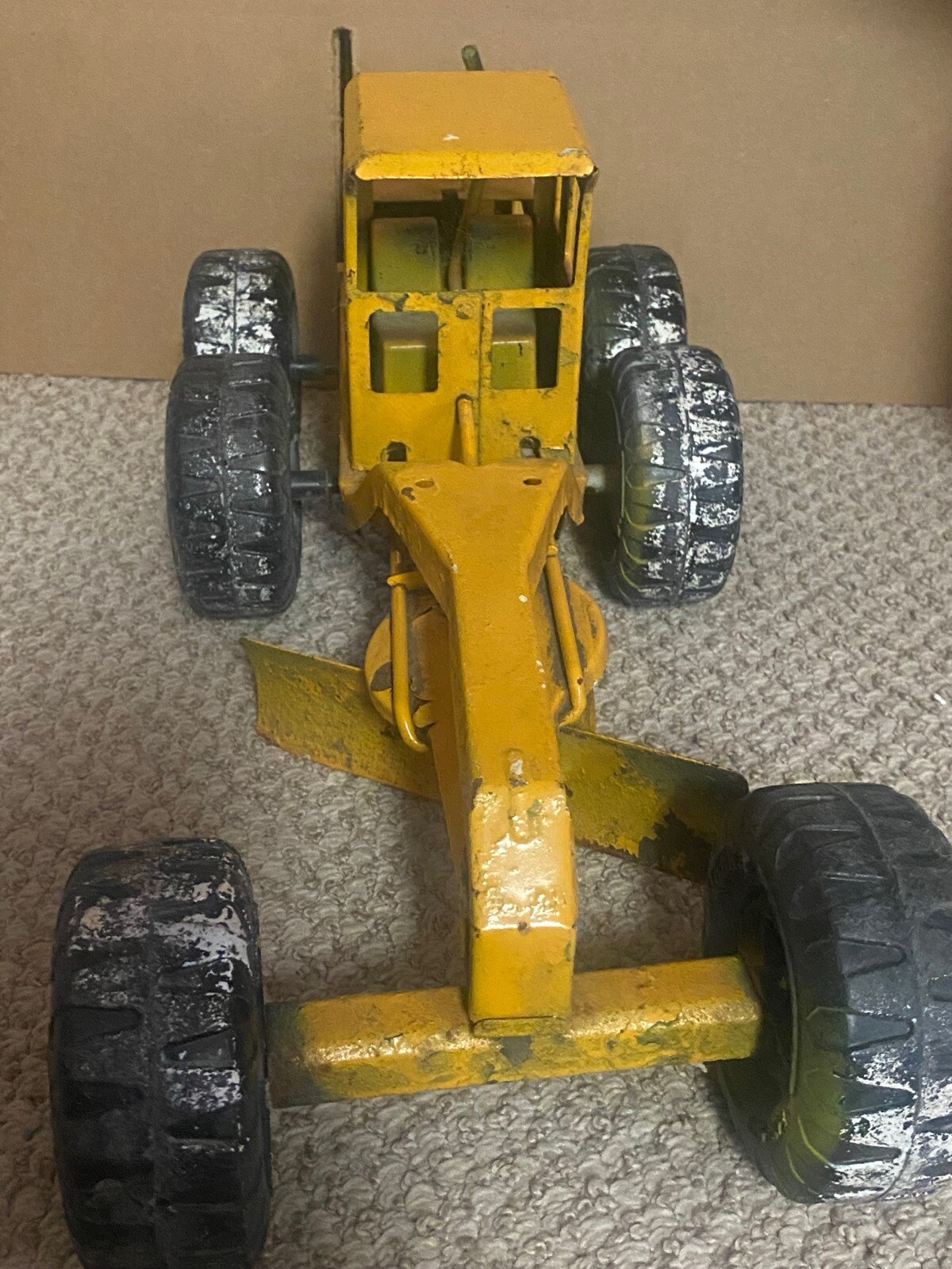 Tonka 1960s/70s Metal Steel Road Grader Yellow Vintage Construction Vehicle Toy