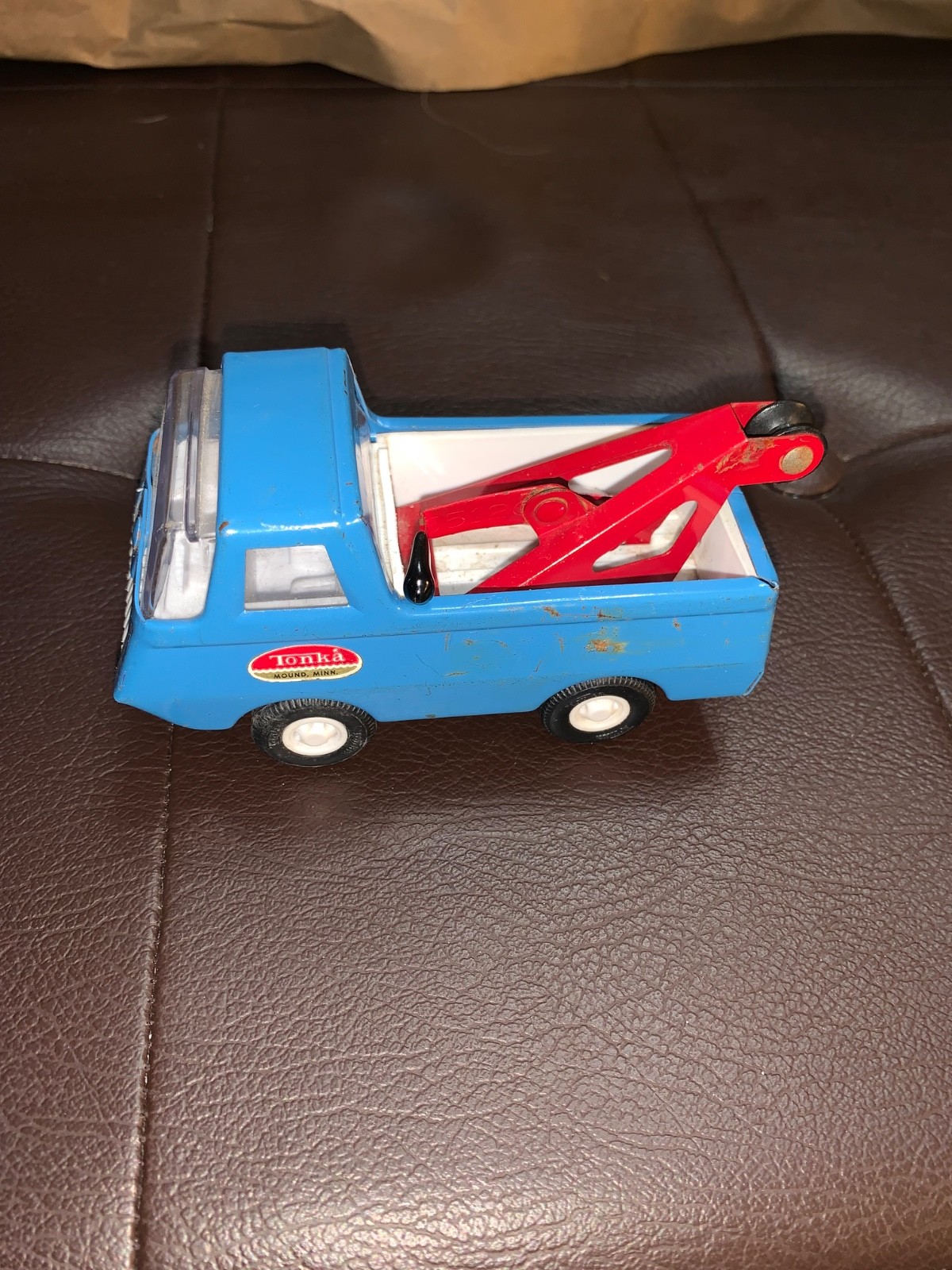 VTG Tonka Tiny wrecker in blue Clean!
