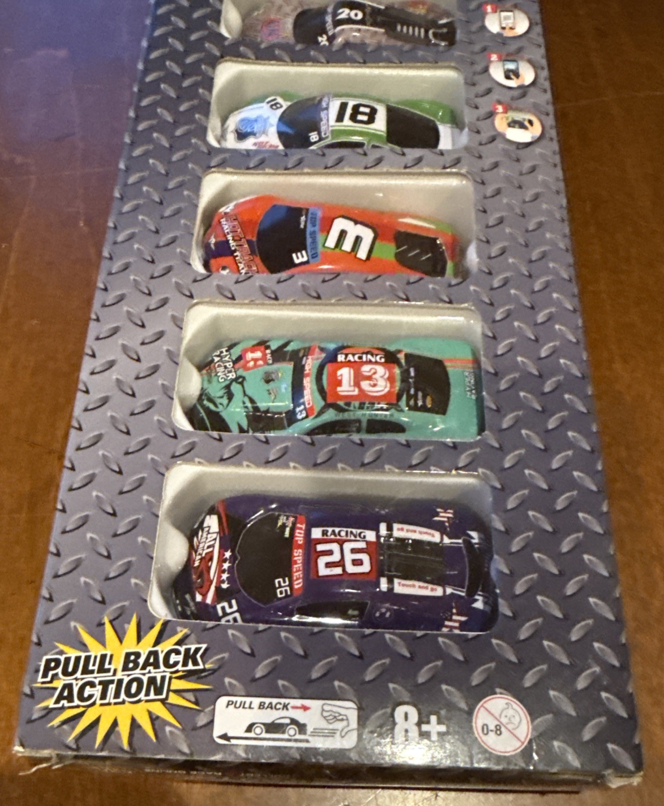 Hwy 68 Furious Road Trip 5 Race Cars Pull Back Action Set