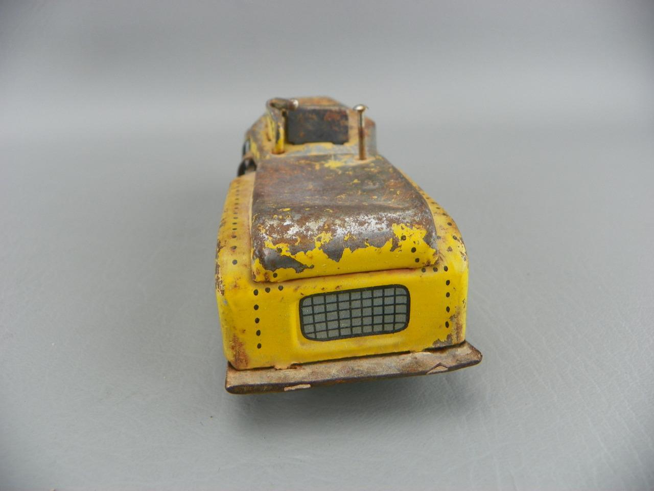 Vintage 1950’s Line Mar Marx Tin Litho 6″ Steam Roller Yellow Construction Japan