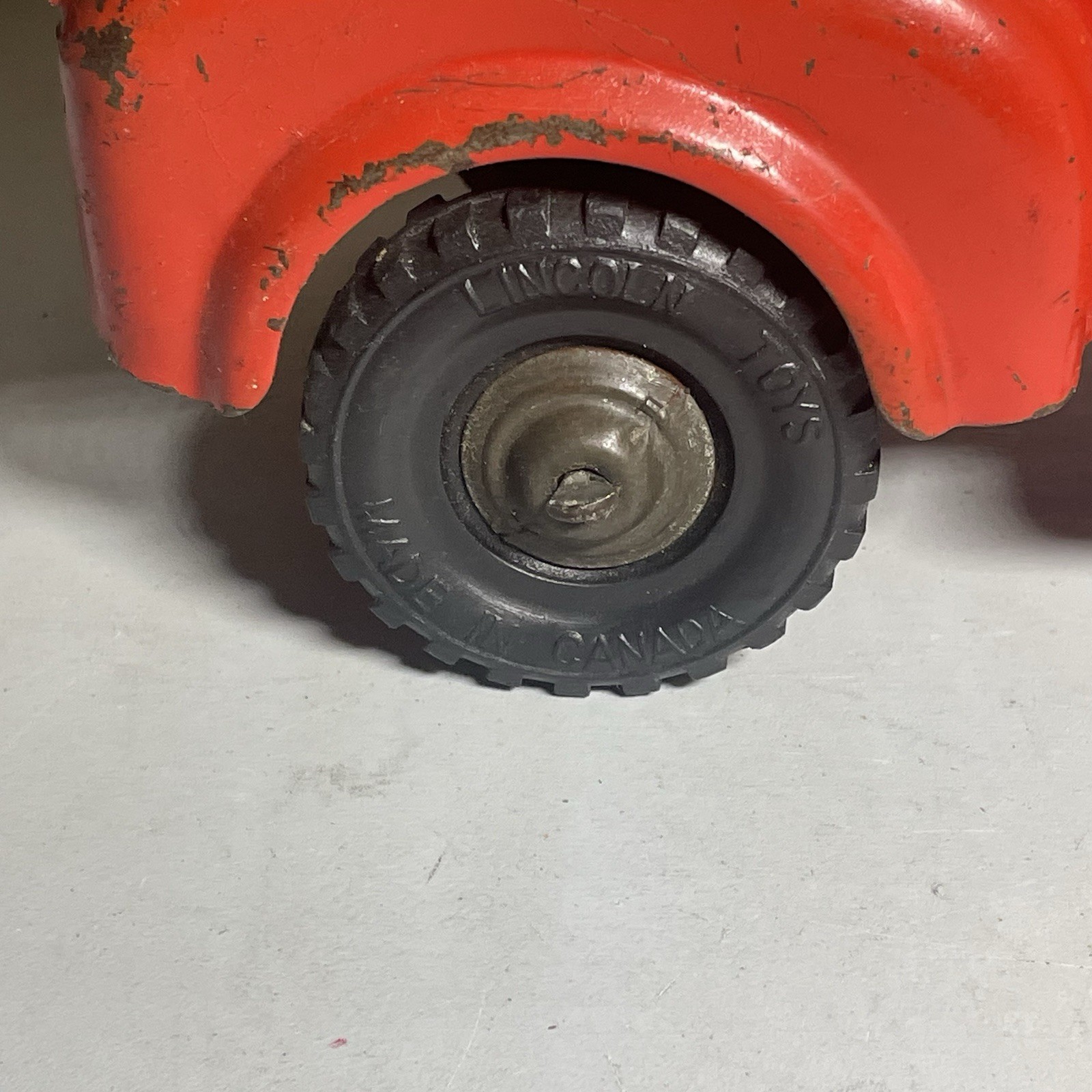 Lincoln Toys Auto Transport Truck Car Hauler Pressed Steel Canada 1940-60 Vtg