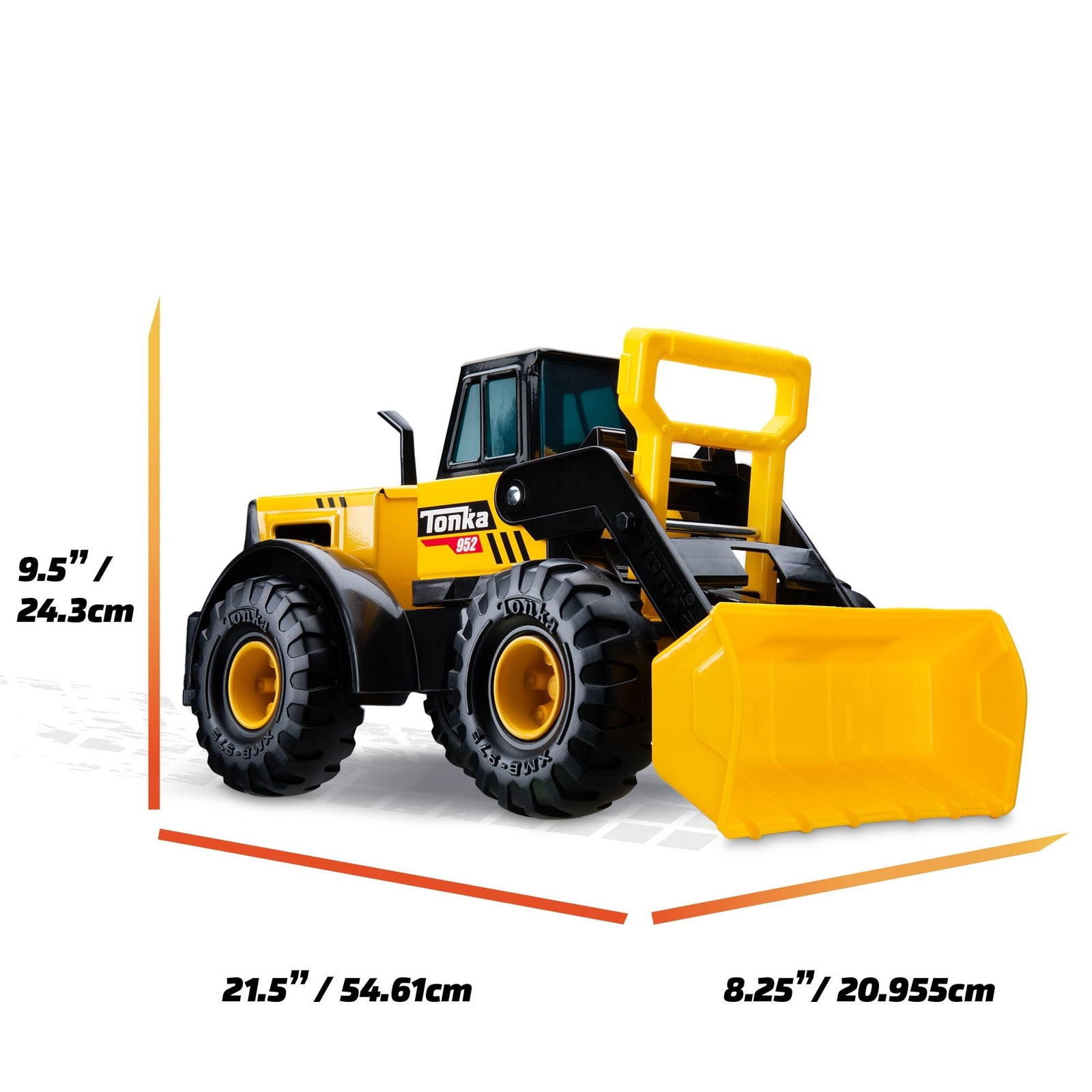 Tonka Tough Yellow Front Loader Construction Toy for Kids 21.5 inches Wide