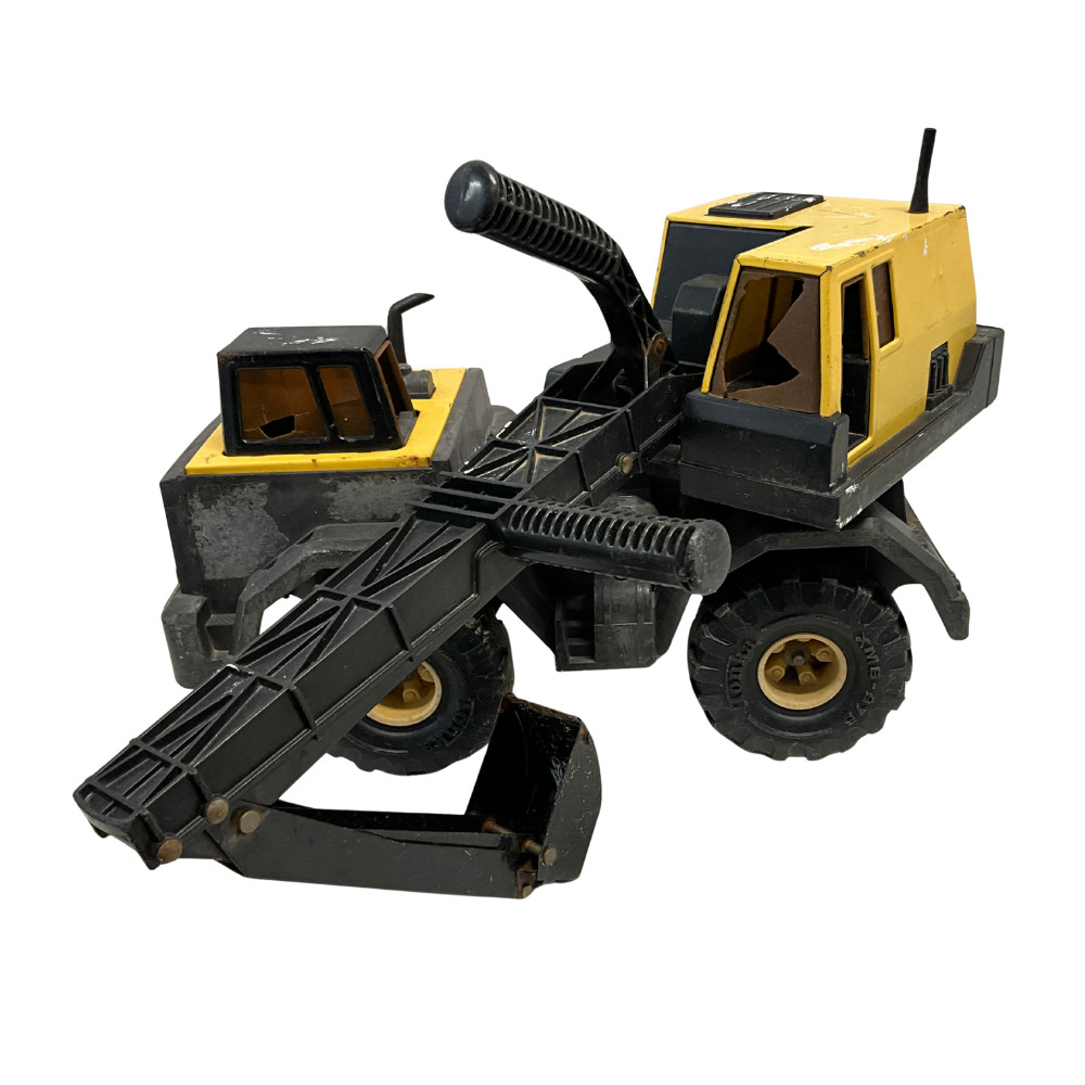 Vintage Tonka Crane Grapple Loader Arm Classic Yellow & Black Metal & Plastic