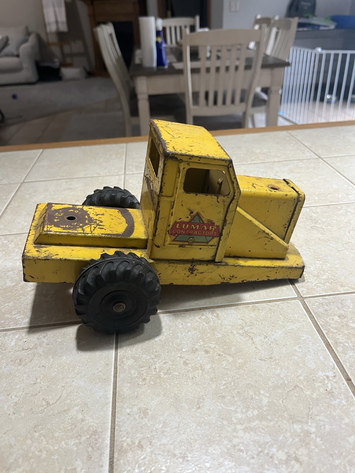 1940s-50s Marx, Lumar Contractors, Scraper Hauler, Pressed Steel, Tractor Only