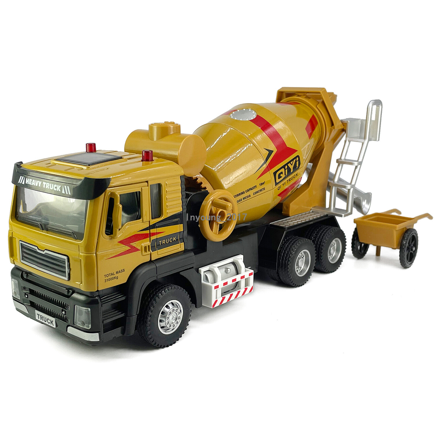 1:40 Cement Mixer Toy Truck Construction Vehicle Model Diecast Toy Car Yellow