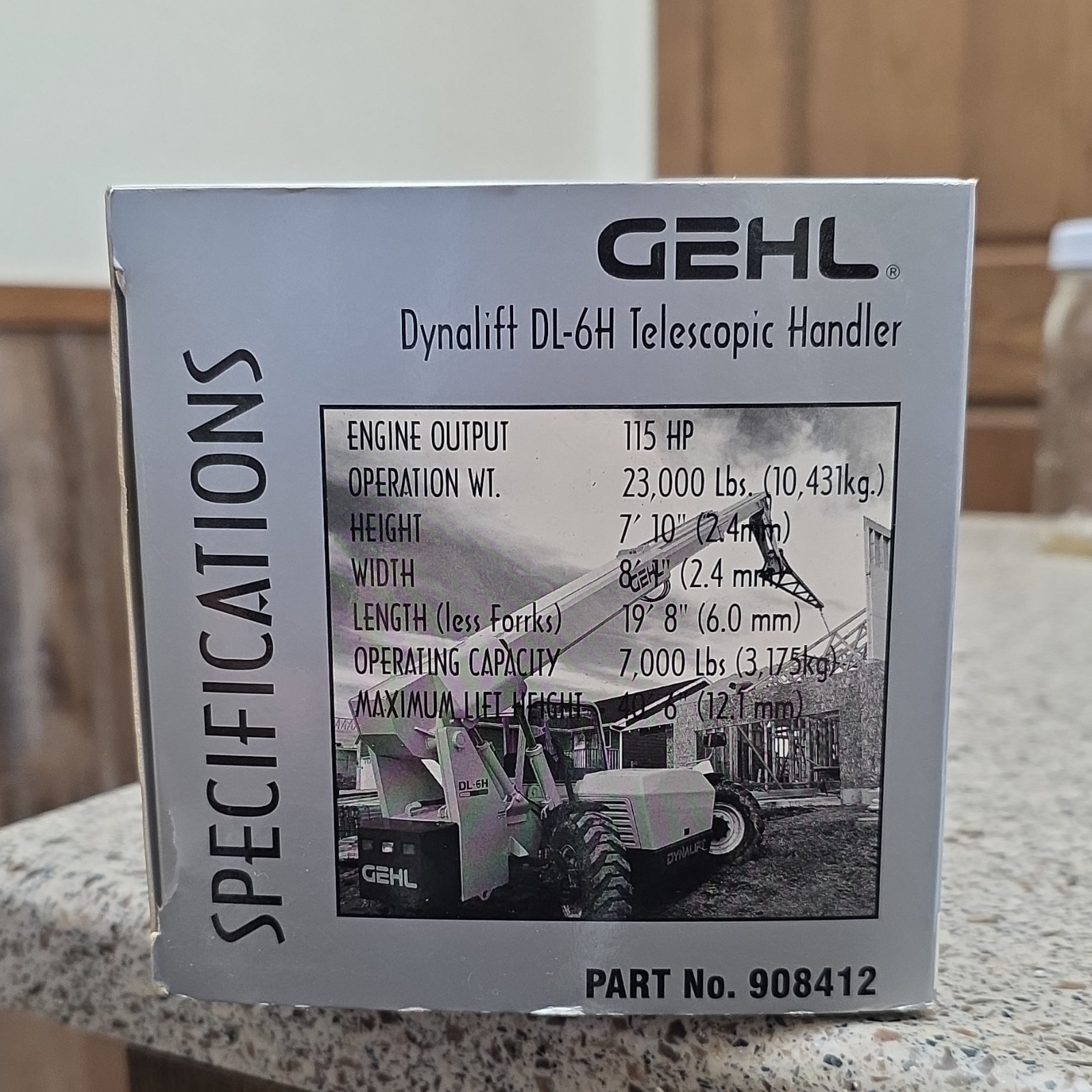 GEHL Dynalift DL-6H Telescopic Handler 1:25 Diecast, Bucket/Forks, 908412
