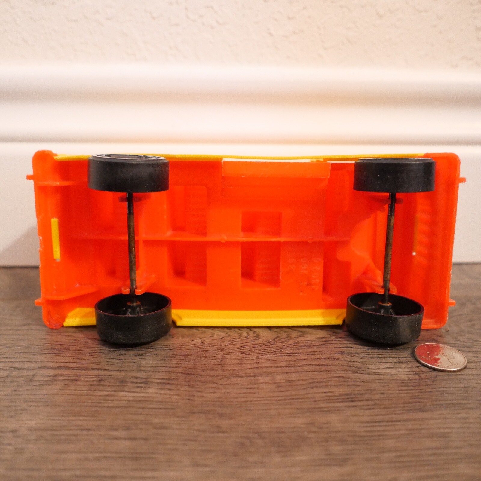 Amloid Vintage Plastic School Bus 1970s Yellow / Orange !!!