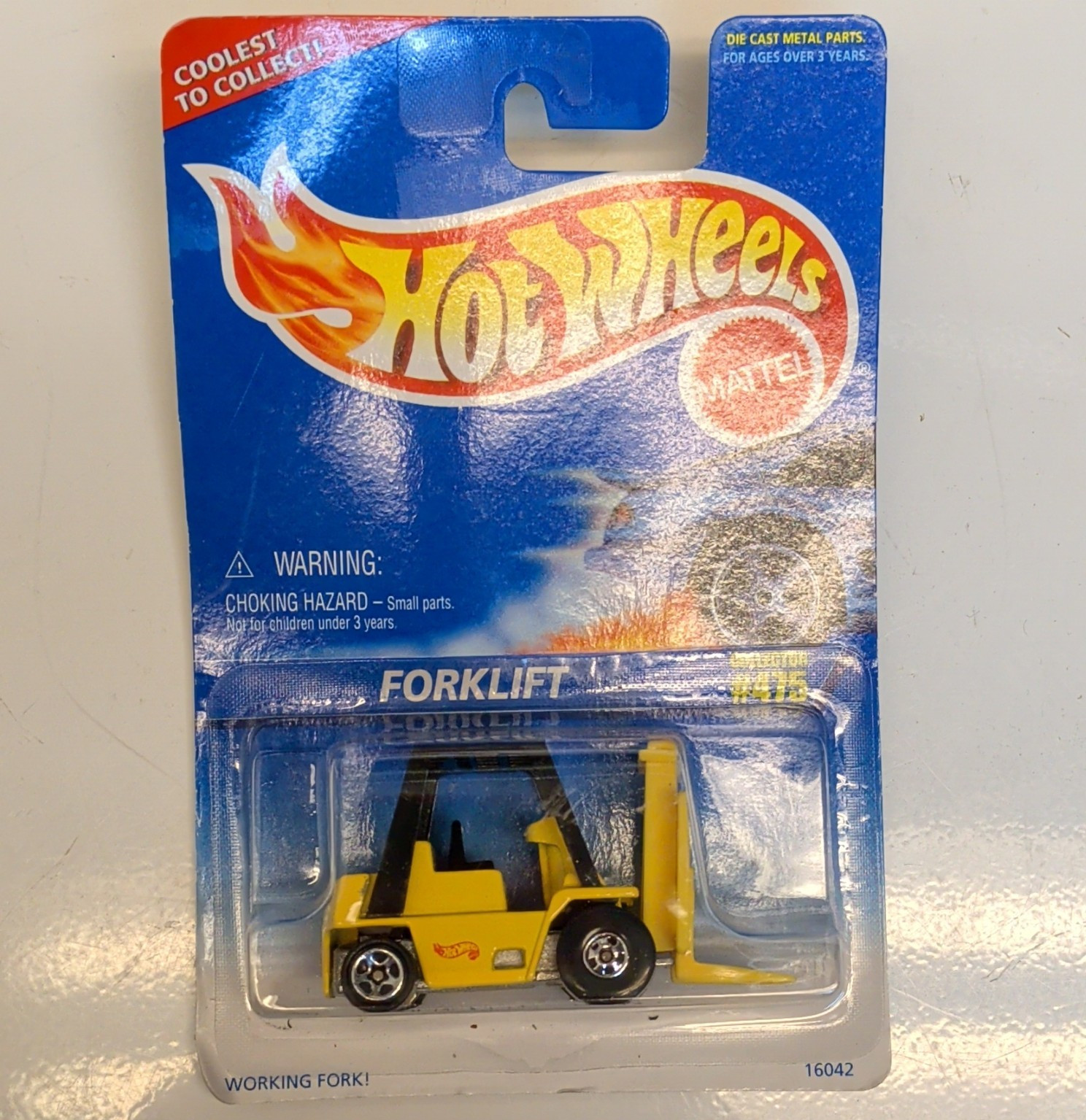 Hot Wheels Forklift Diecast Metal Yellow/Black 1:64 Vintage 1995