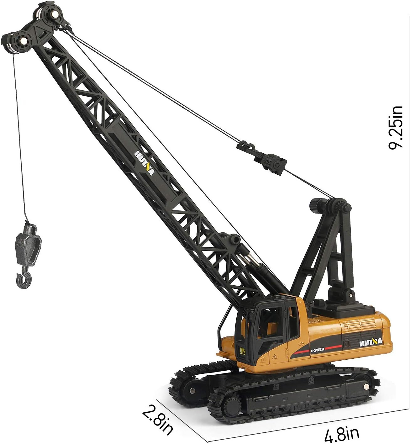 1/50 Scale Metal Diecast Crane Truck Toy for Kids, Crawler Crane Model Vehicle