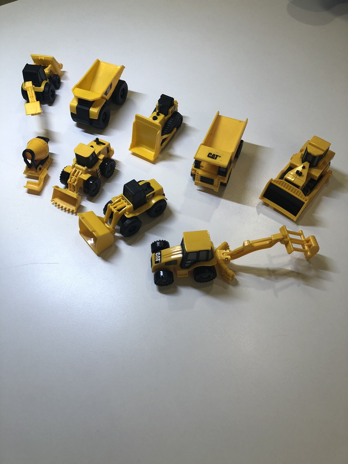 Cat Mini construction equipment models , group of 8. with mixer NO Box, used.
