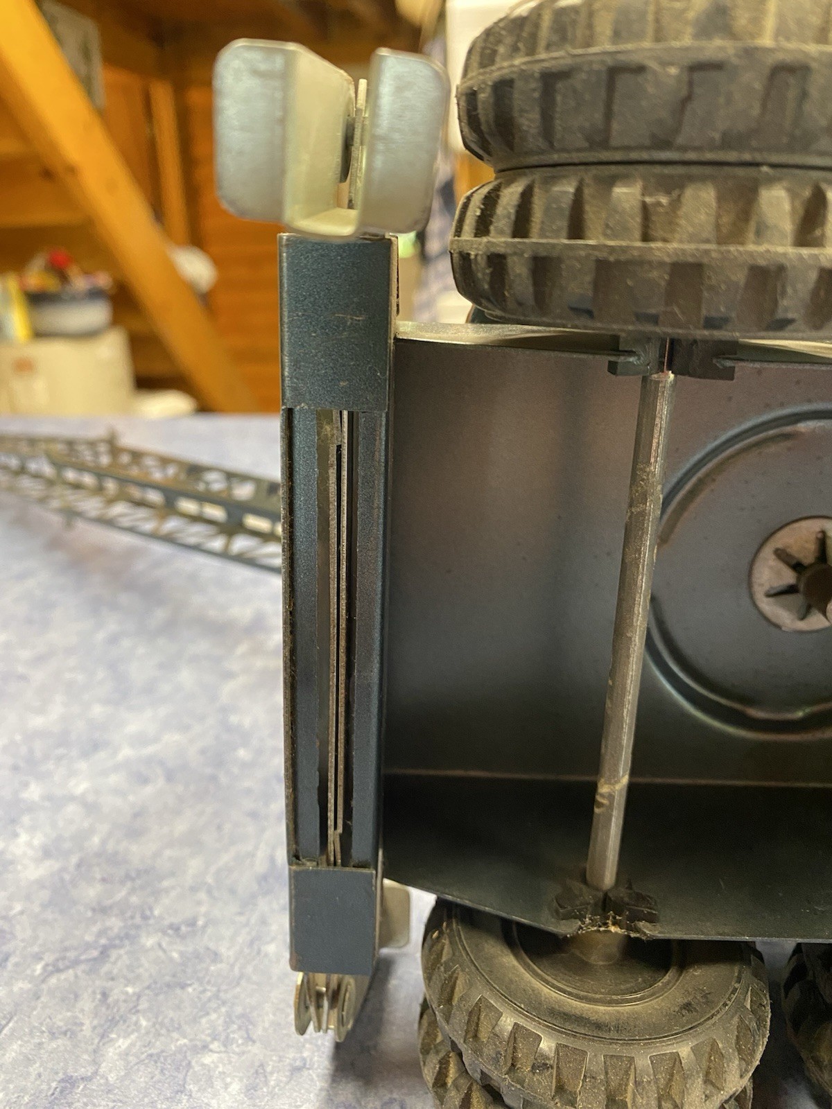 Rare Vintage Structo Mobile Crane Pressed Steel Truck