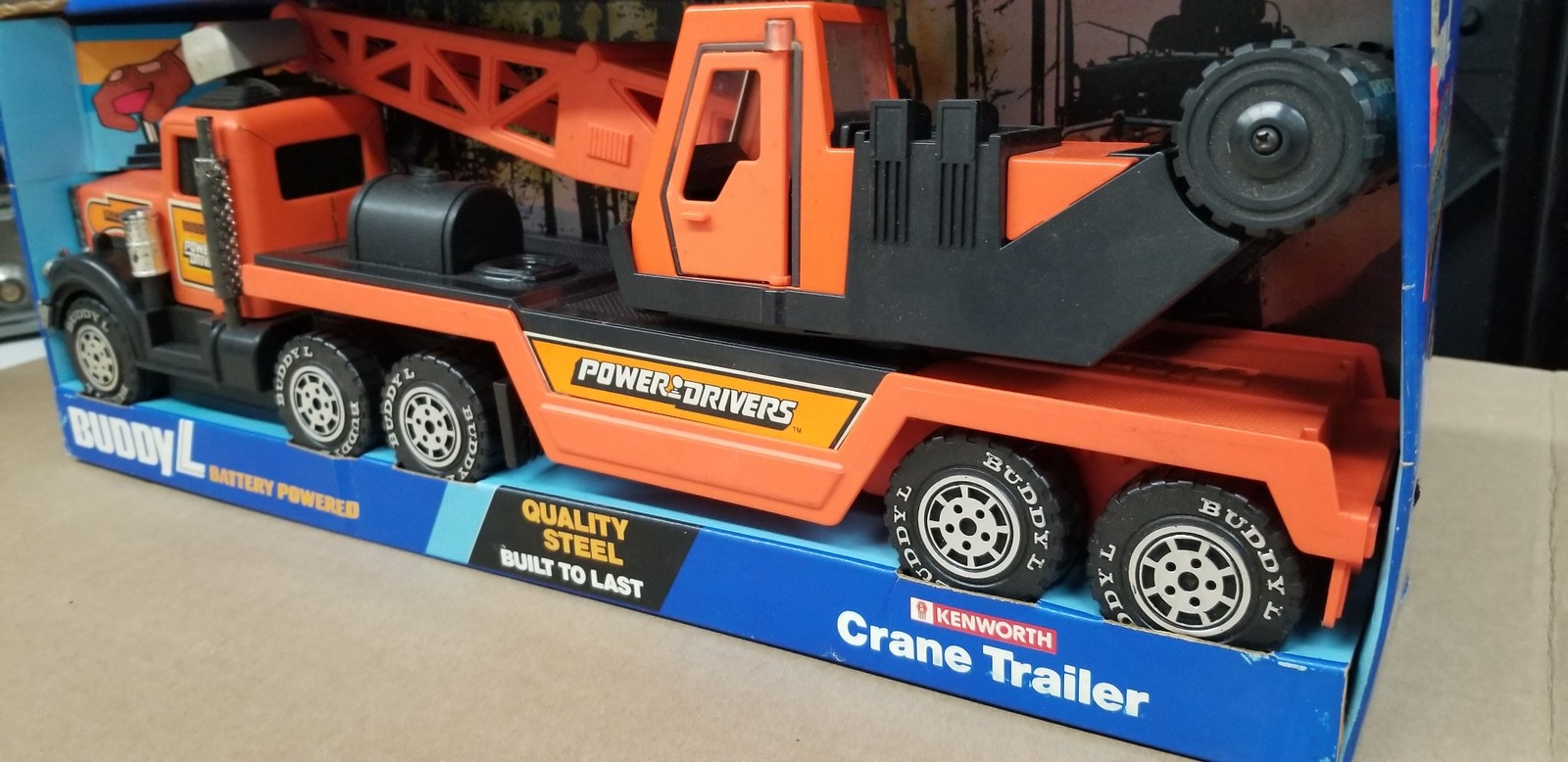 Vintage 1983 Buddy L Kenworth Crane Trailer Battery Powered New In Box MIB W5