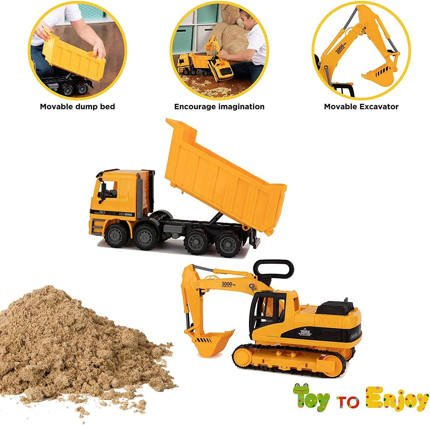 Toy to Enjoy Construction Toys – Excavator & Dump Truck Toy for Kids (Set of 2)