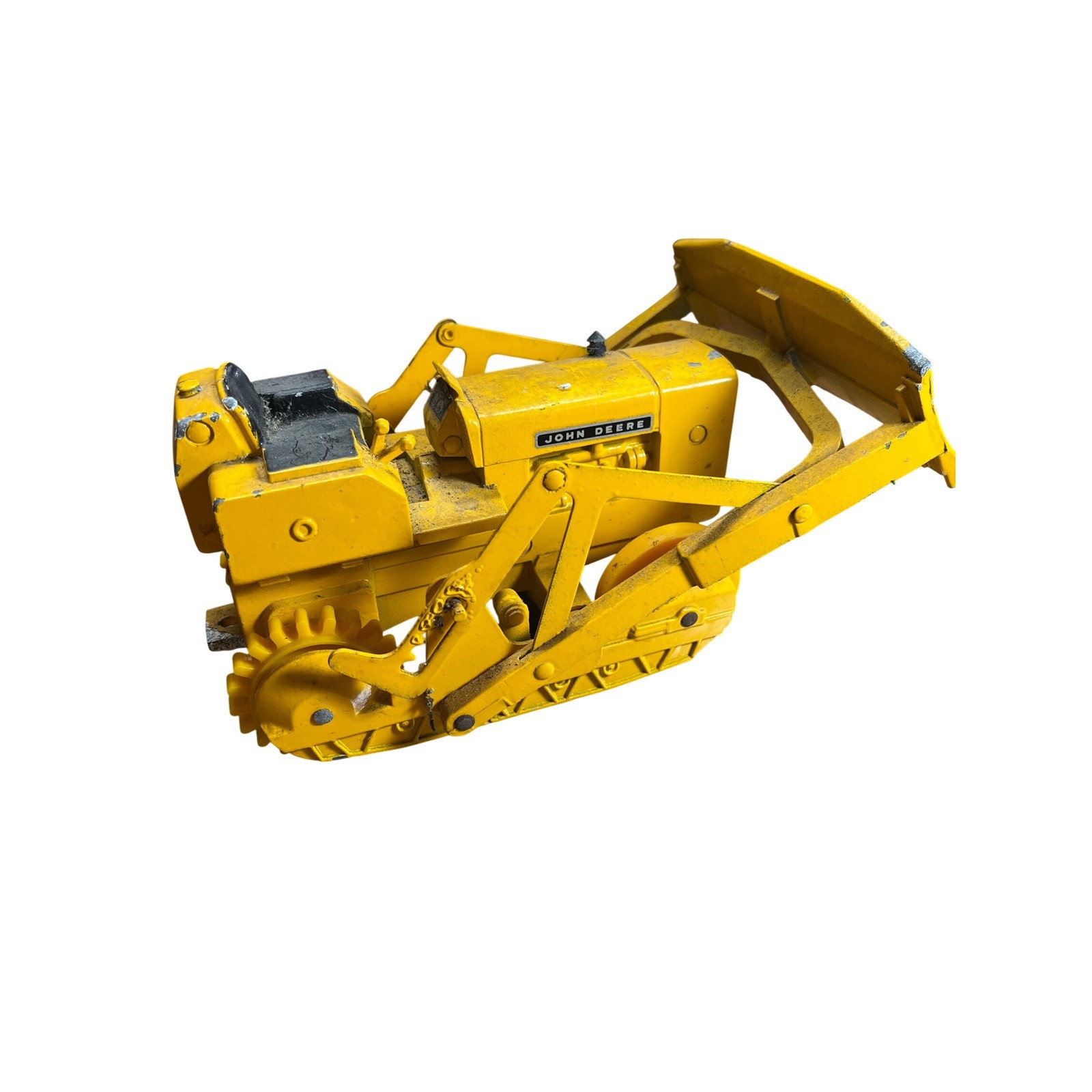 Vintage Ertl John Deere Diecast Bulldozer Crawler Yellow Made in USA Dyersville