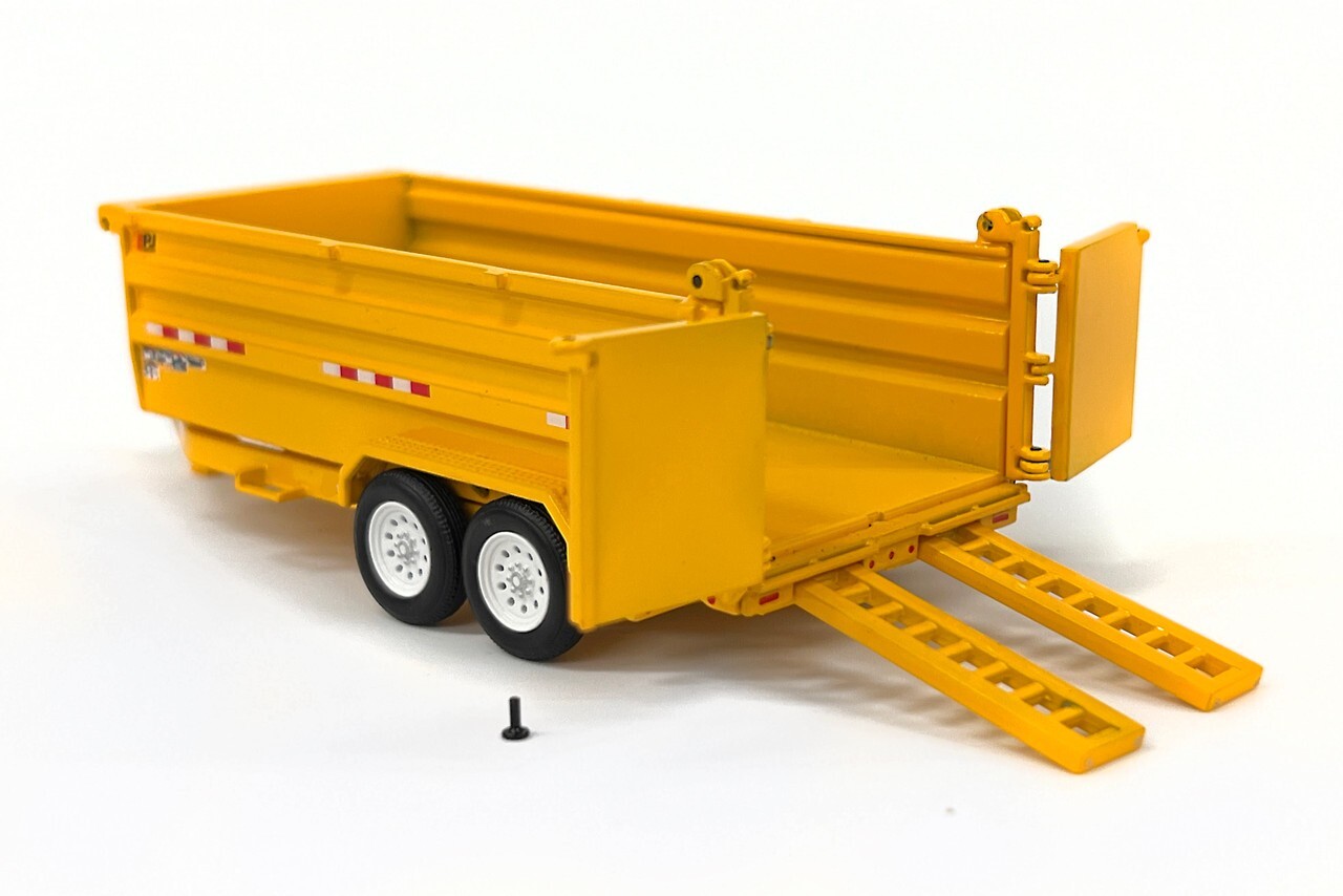 PJ Trailers DM Dump Trailer – Yellow – Weiss Bros 1:50 Scale Model #035-1403 New