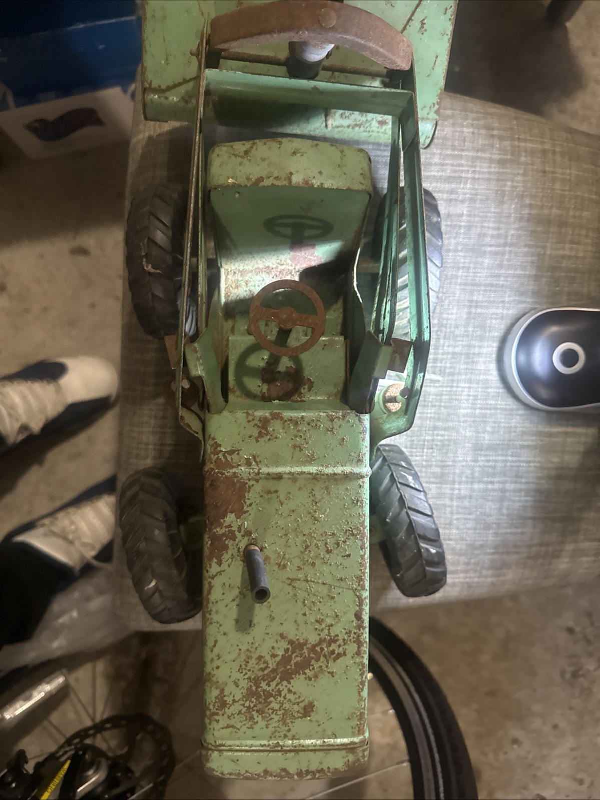 Rare Vtg Nylint Hough H-25 Payloader Green Pressed Steel Construction Toy