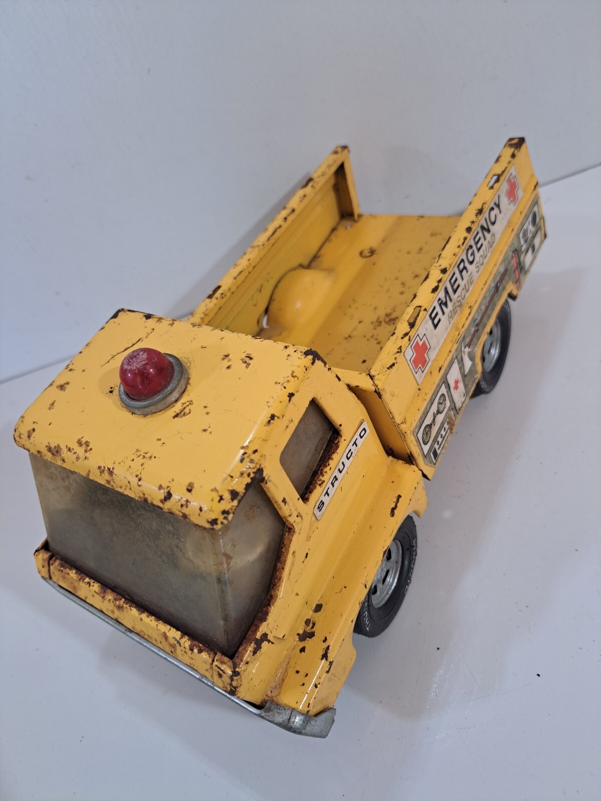 Vintage Pressed Metal Structo Emergency Rescue Squad Truck (Restoration Piece)