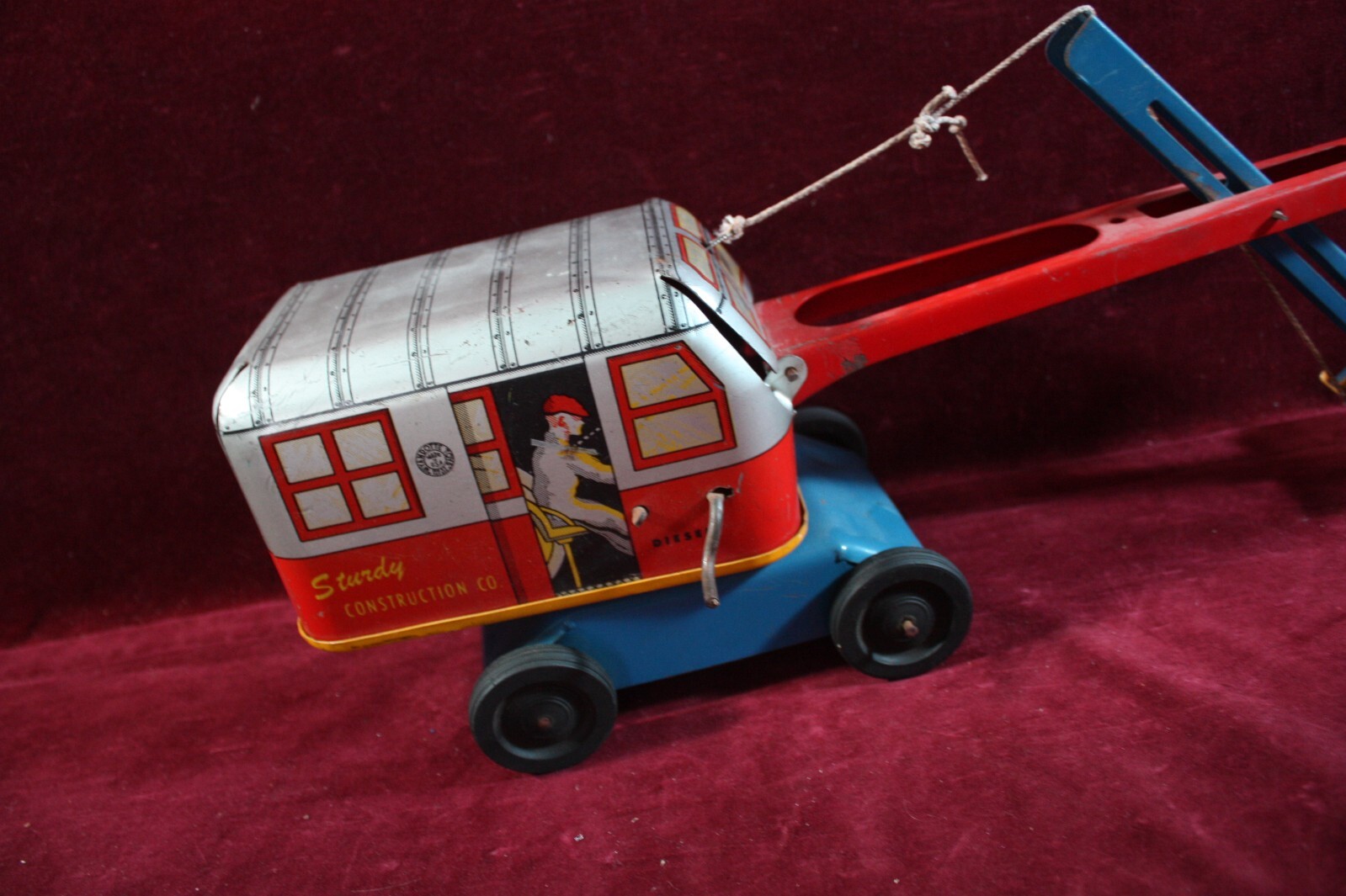 * VINTAGE WYANDOTTE STURDY CONSTRUCTION CO. TIN PRESSED STEEL TOY STEAM SHOVEL *