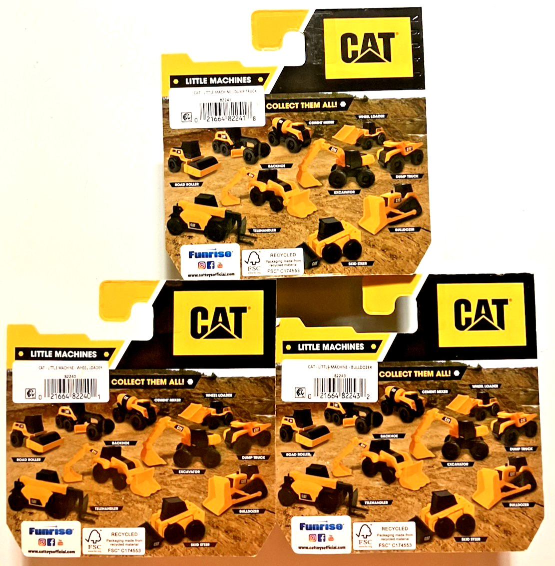 CAT LITTLE MACHINES ~2024~Dump Truck- Bulldozer-Wheel Loader~ 3.5″ ~FUNRISE~ New