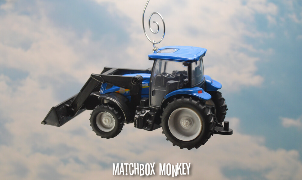 Custom New Holland T6 Tractor w/ Front Loader Christmas Ornament Deere CAT Deere