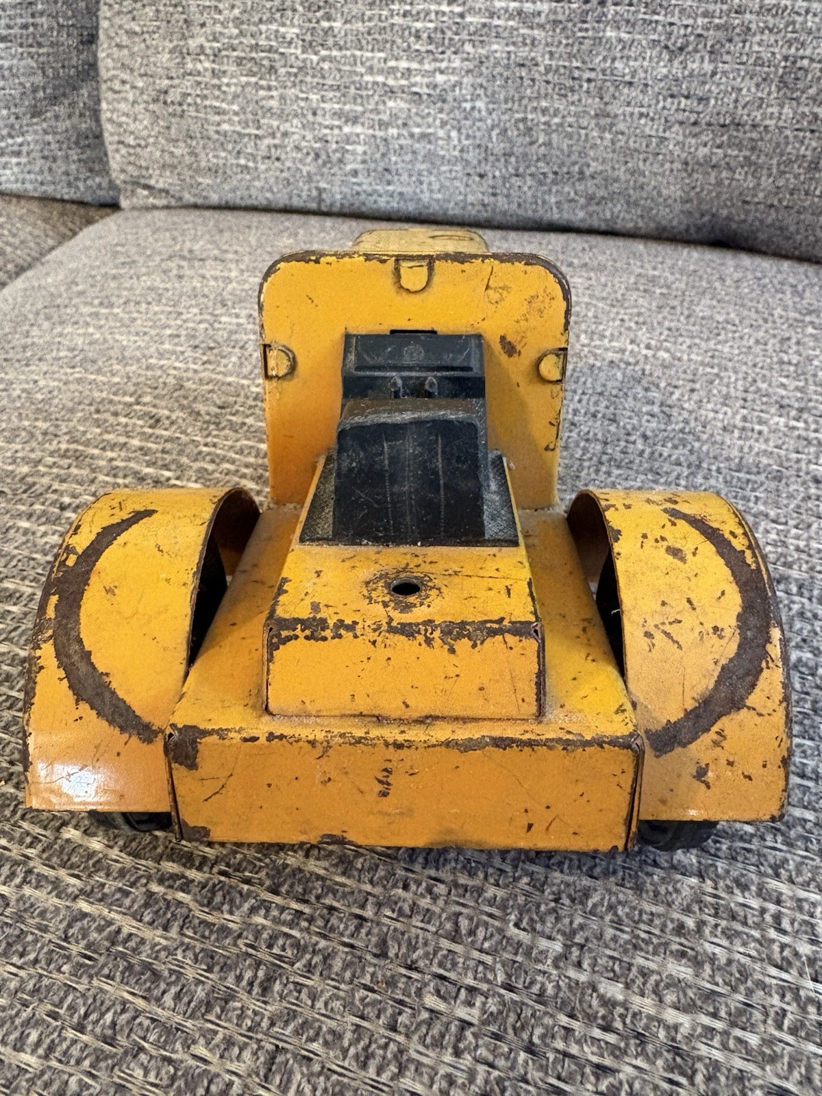 Vintage Marx LUMAR Earth Hauler Pressed Steel Tractor Cab Yellow 1950s