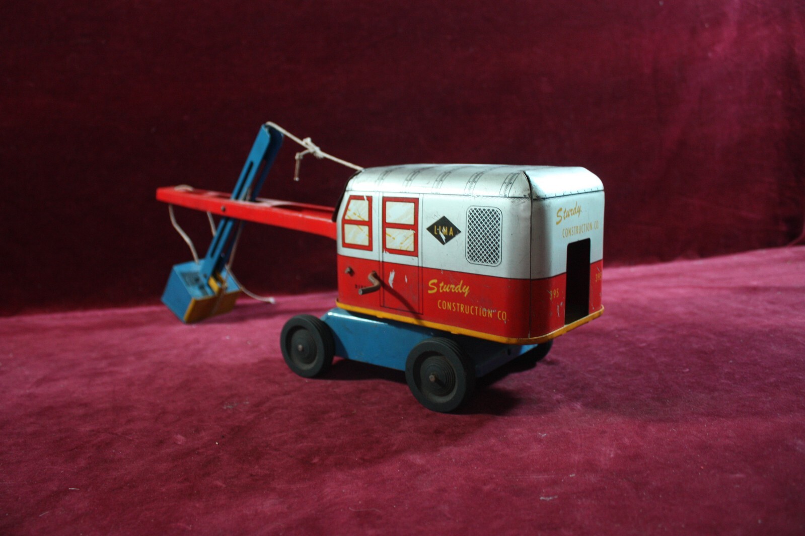 * VINTAGE WYANDOTTE STURDY CONSTRUCTION CO. TIN PRESSED STEEL TOY STEAM SHOVEL *