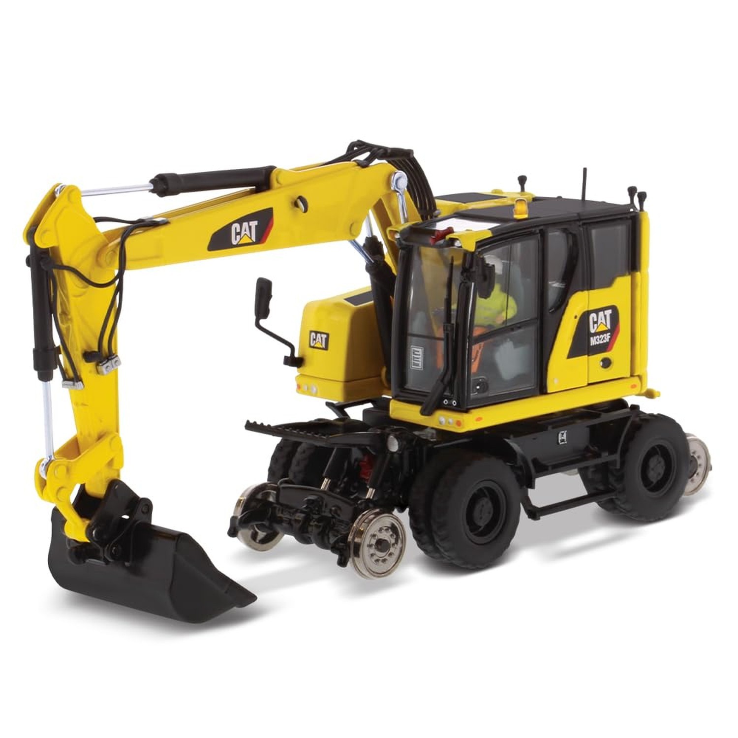Diecast Masters 1:50 Scale Caterpillar M323F Railroad Wheeled Excavator – Saf…