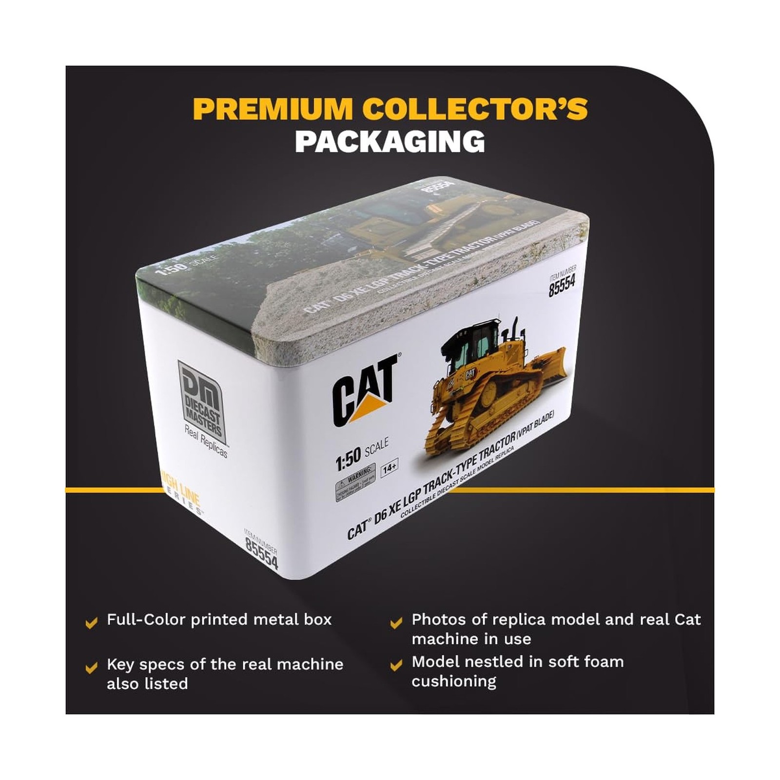 Diecast Masters CAT Caterpillar D6 XE LGP Track Type Tractor Dozer with VPAT …