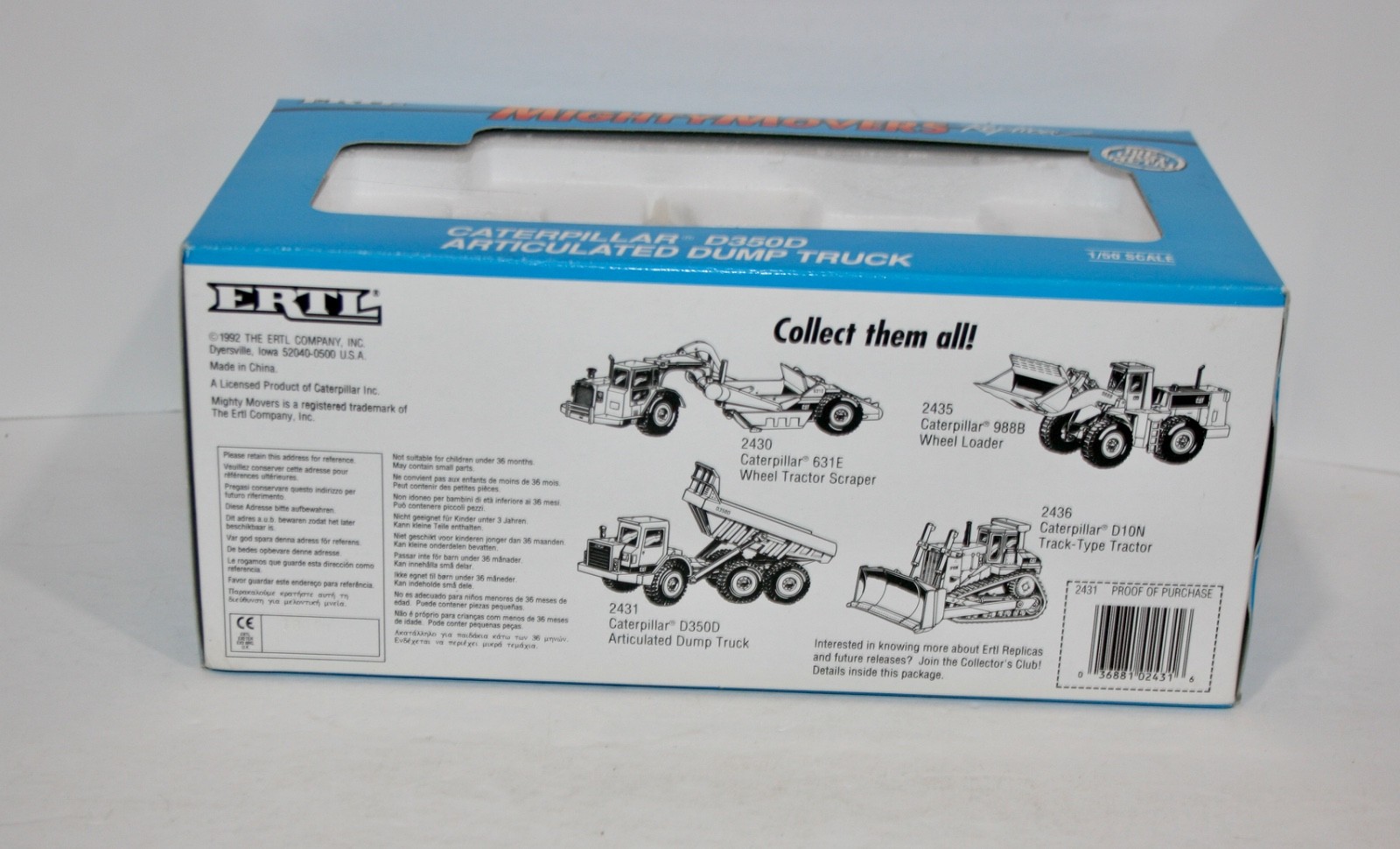 1:50 ERTL Mighty Movers Replica Caterpillar D350D Articulated Dump Truck NIB