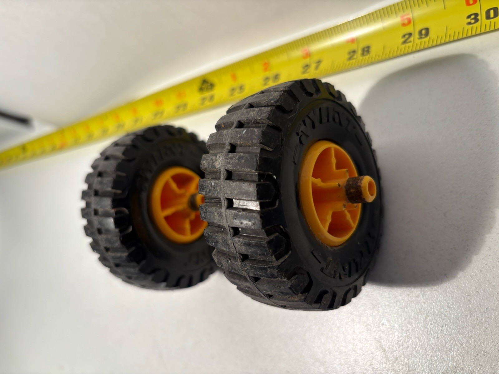 Vintage Nylint Wheels BLACK TIRES YELLOW RIM FOR MIGHTY DUMP,CRANE GRADER BRONCO