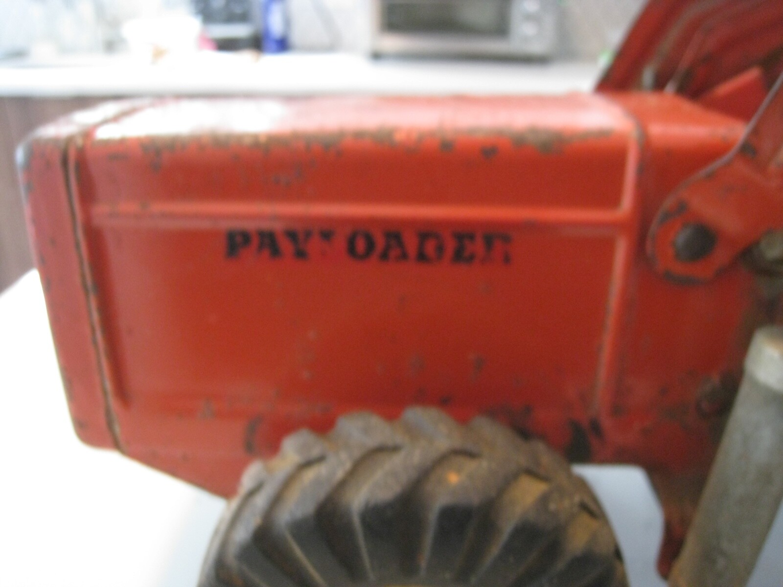 Vintage NYLINT Red Pressed Steel HOUGH Payloader Front End Loader Tractor Toy