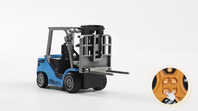 Mini 1/64 RC Forklift Toy – 7 Channel Remote Control Truck with Lights & Sounds,